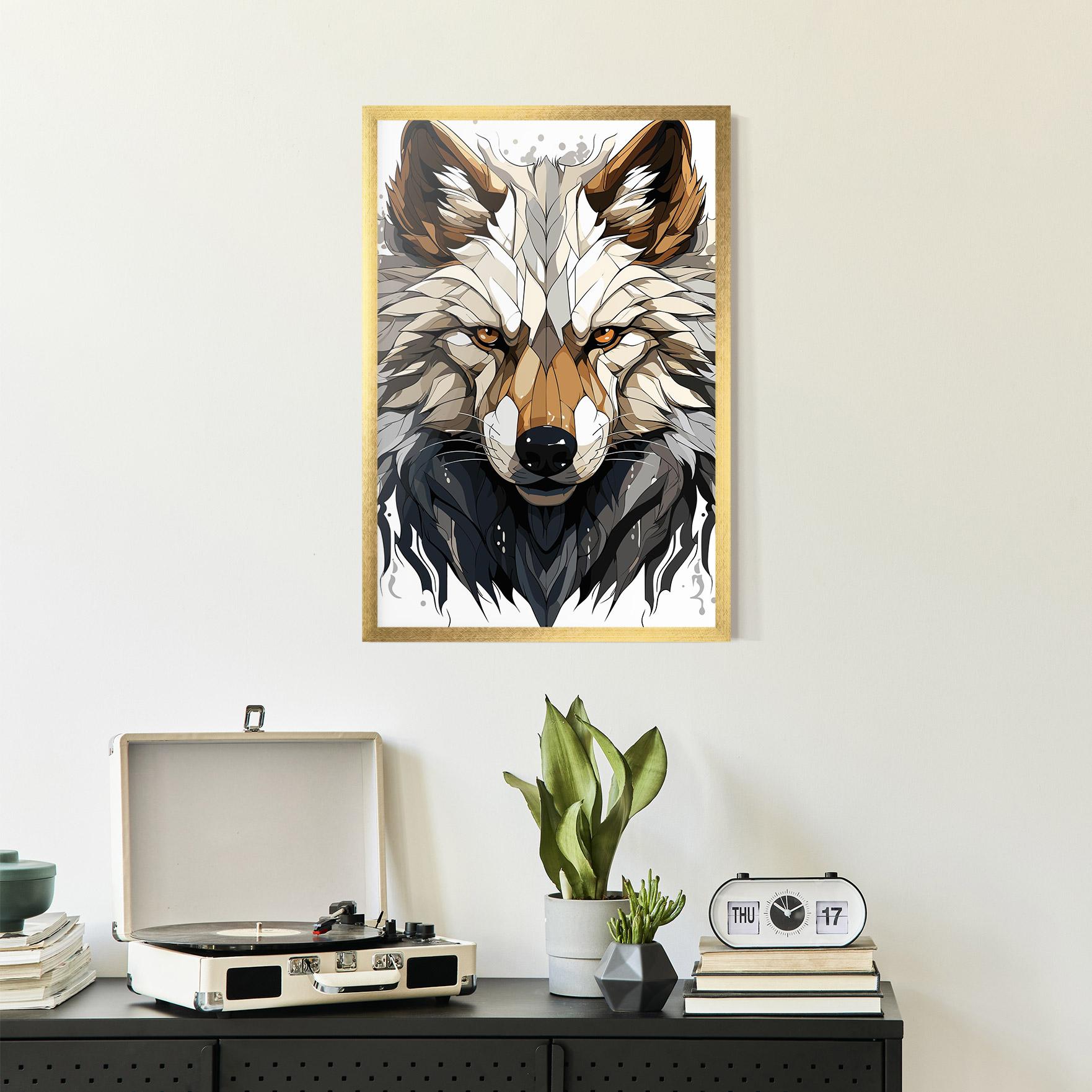 Gerahmte Poster Brown Wolf mockup 2