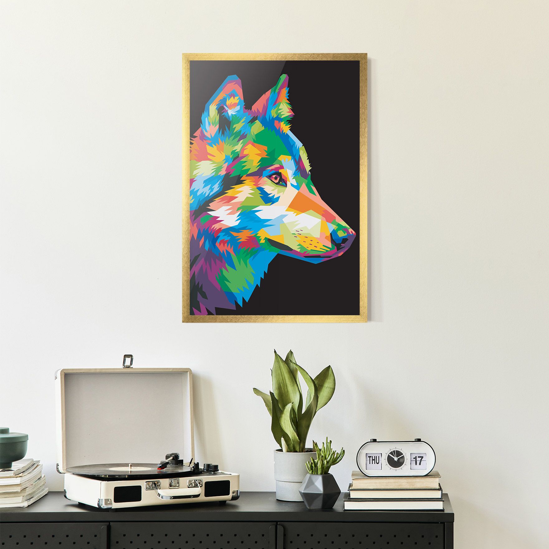 Colorful Wolf mockup 2