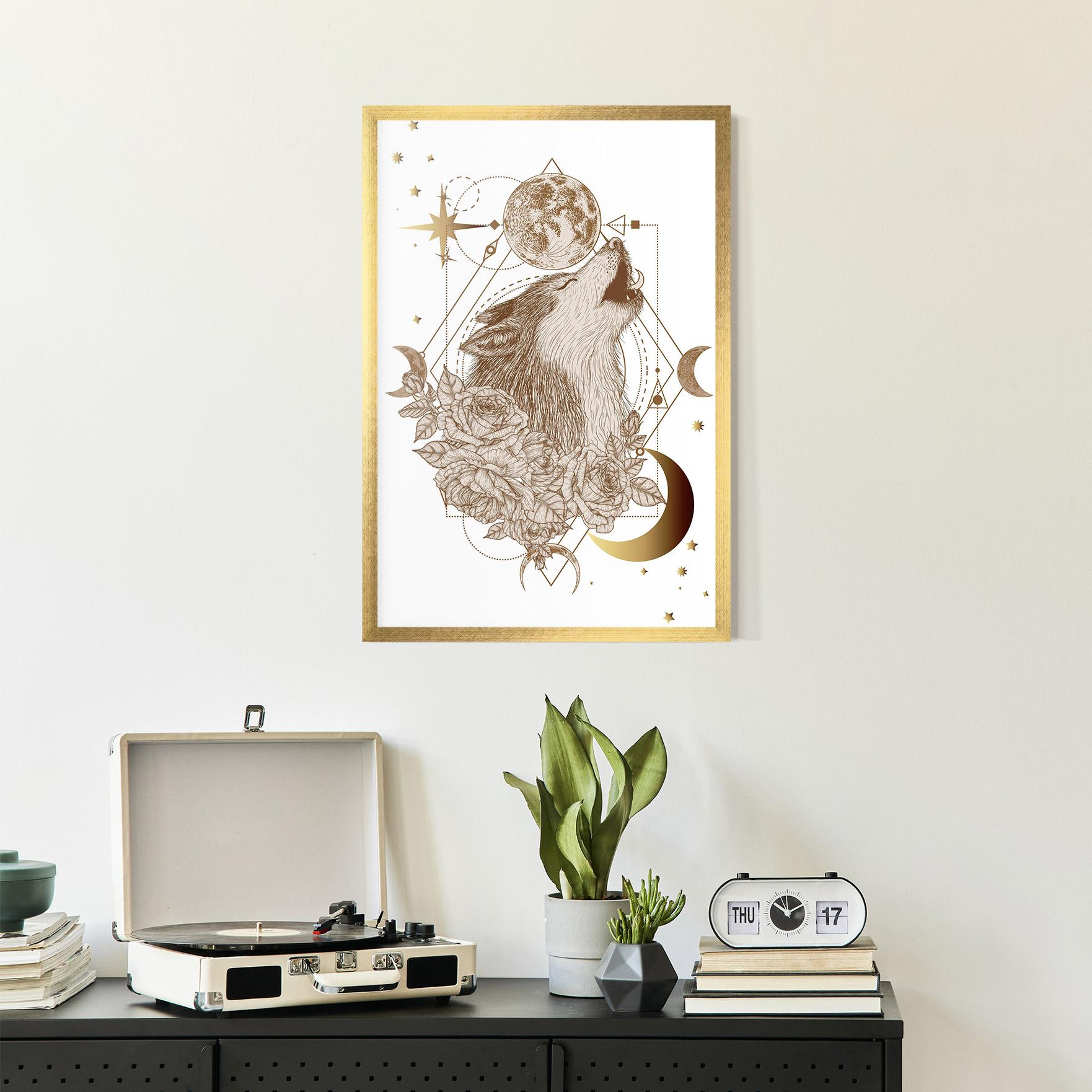 Gerahmte Poster Magical Wolf mockup 2