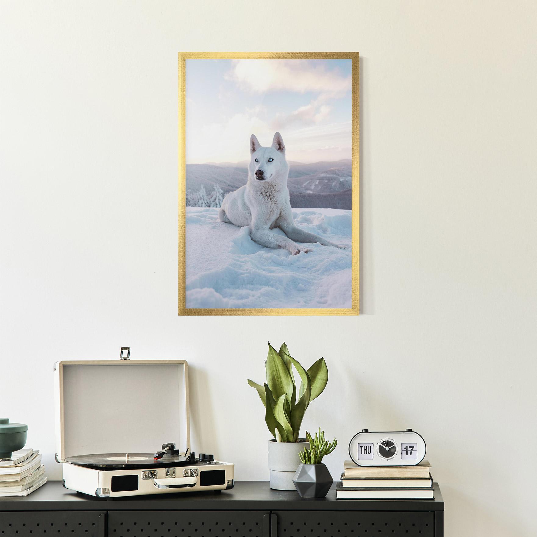 Gerahmte Poster White Snow Wolf mockup 2