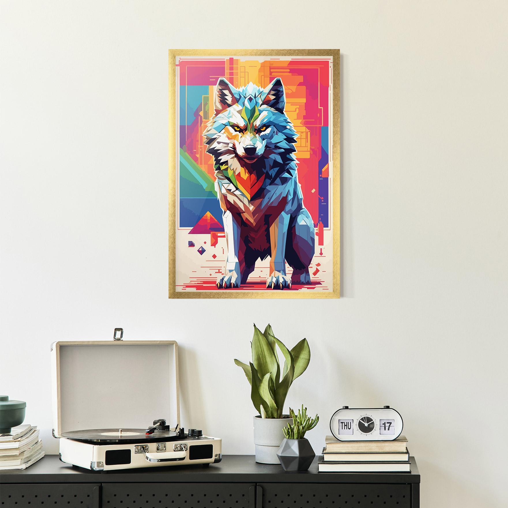 Gerahmte Poster Wolf Character mockup 2