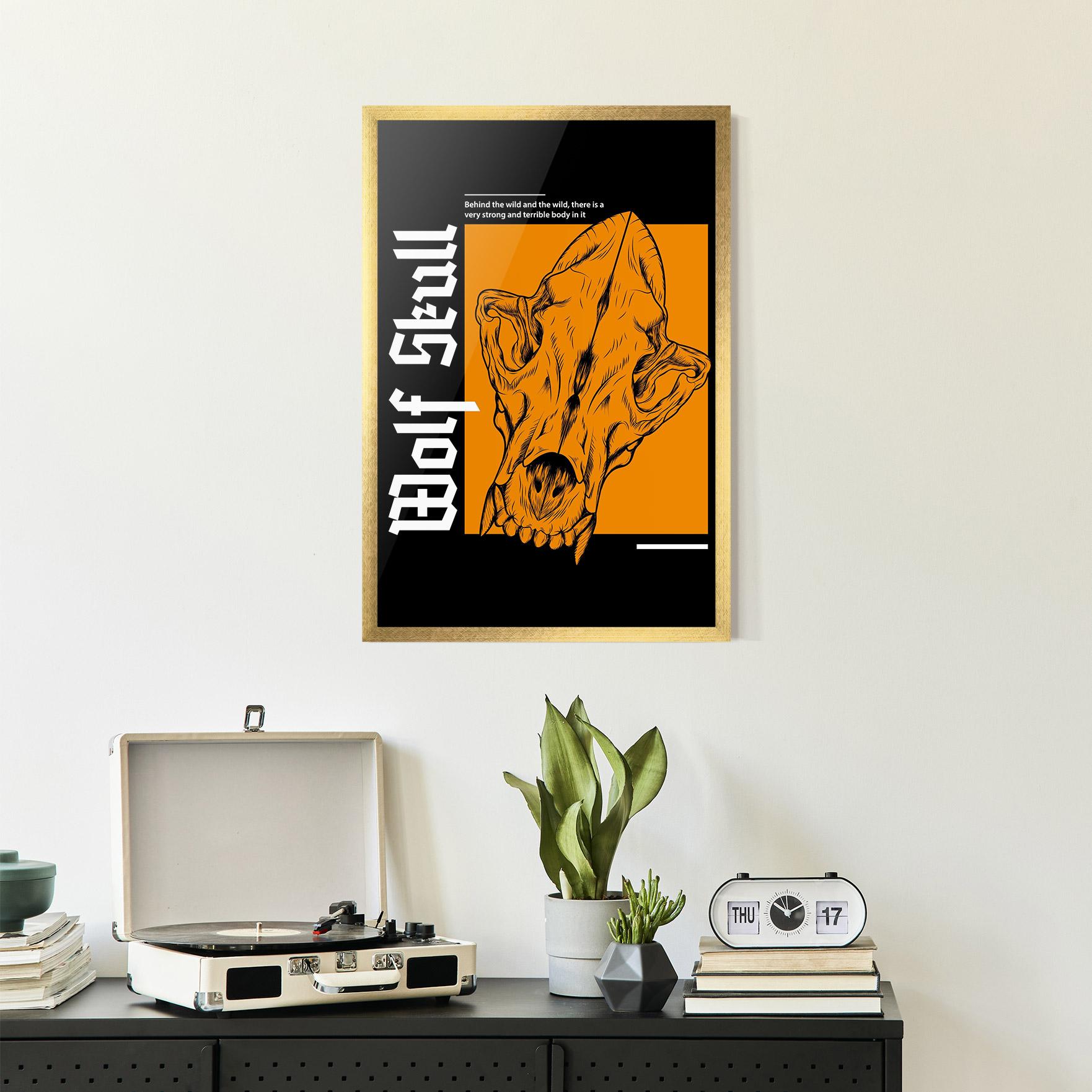 Gerahmte Poster Wolf Skull mockup 2