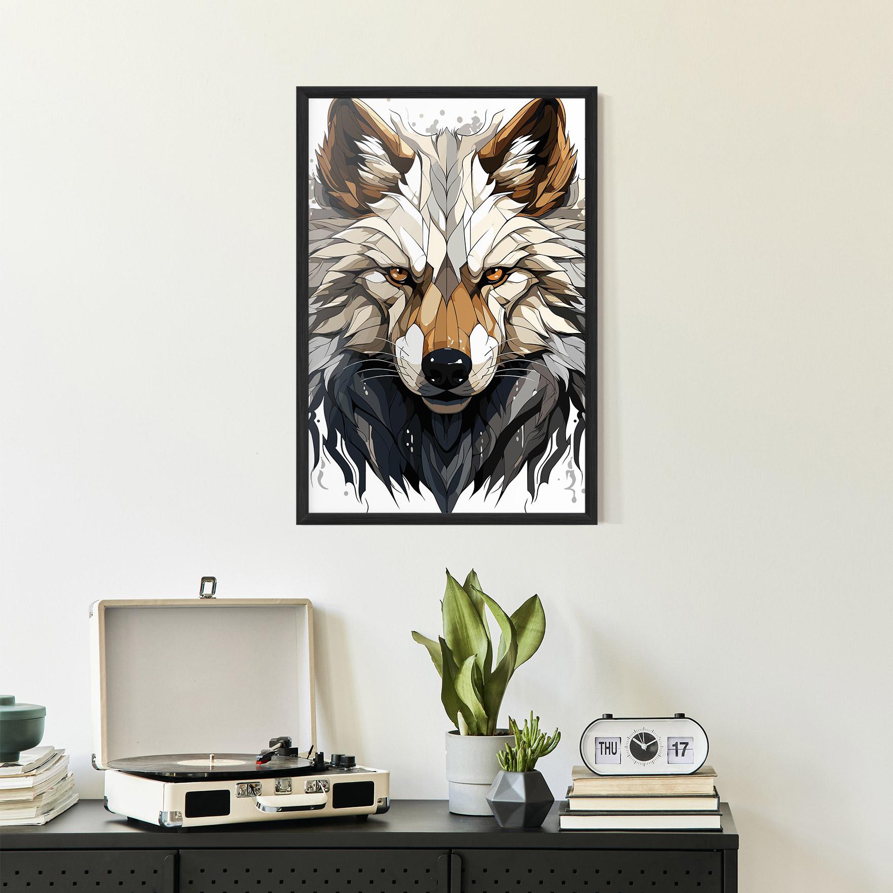 Gerahmte Poster Brown Wolf mockup 2