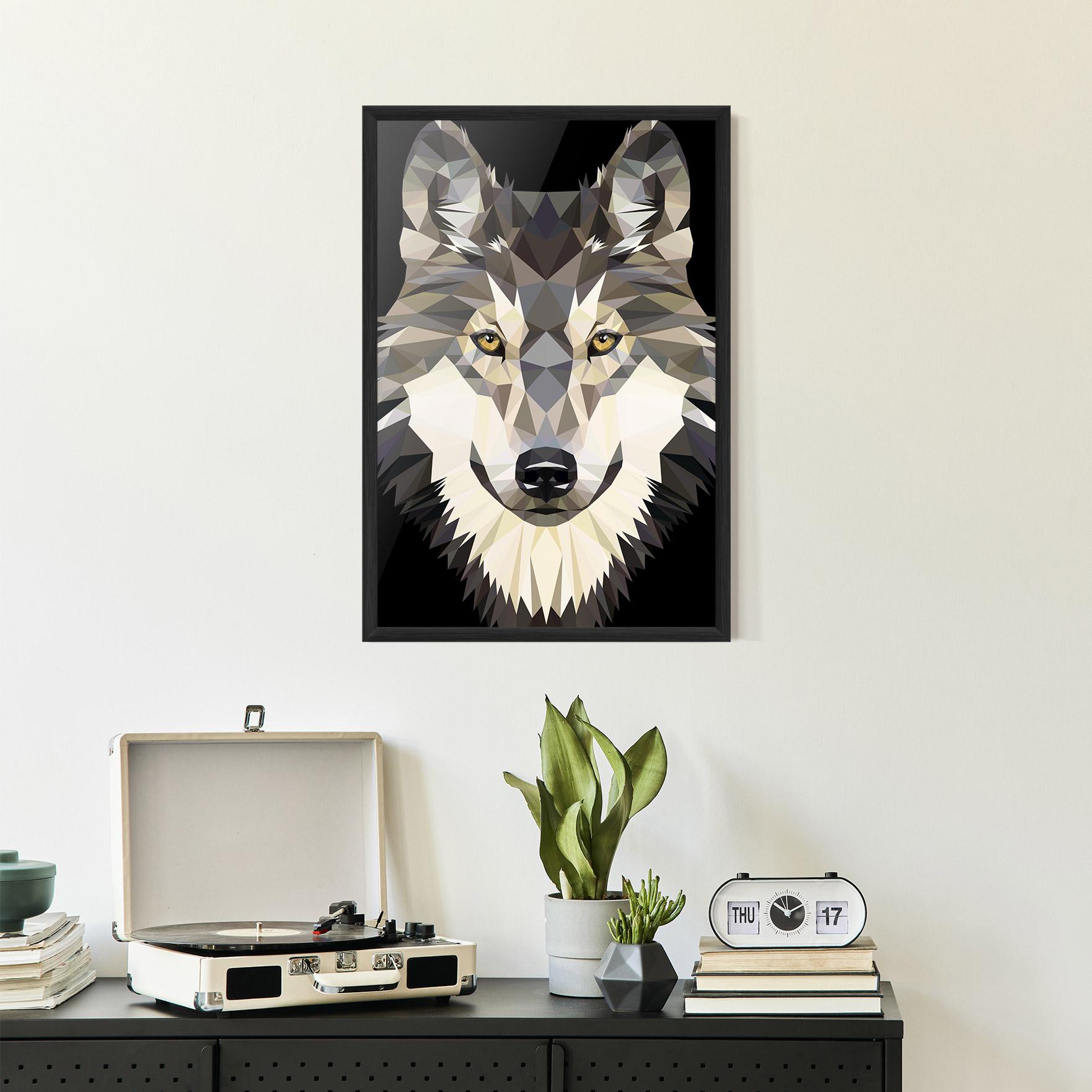 Gerahmte Poster Pretty Wolf Head mockup 2