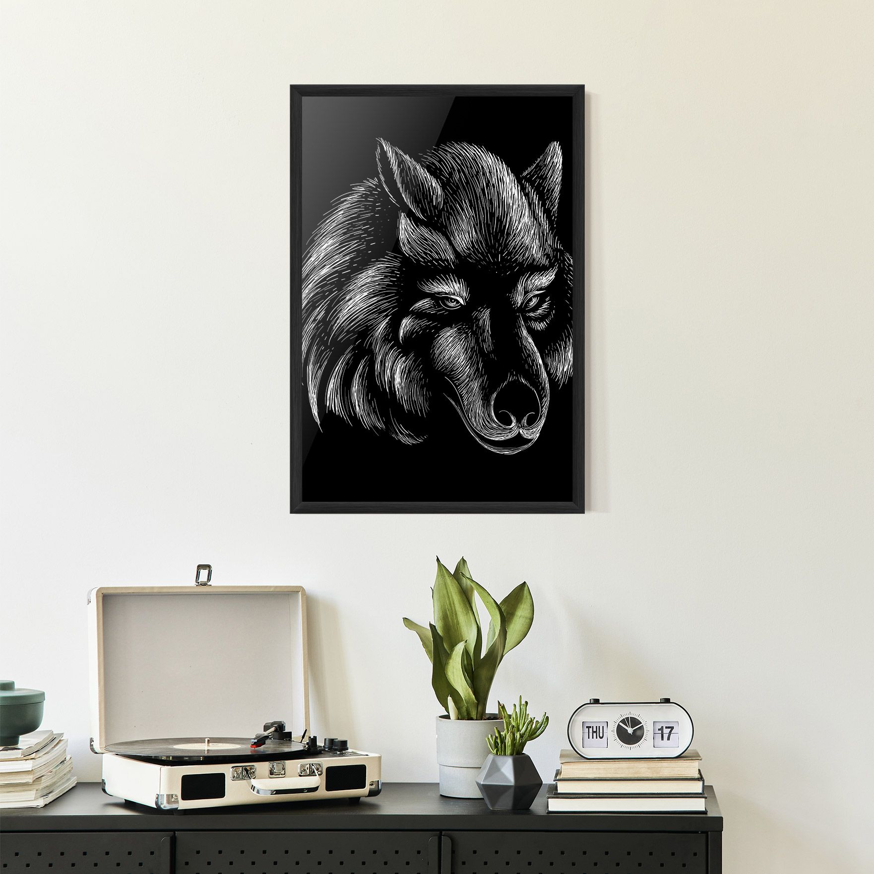 White Line Wolf mockup 2