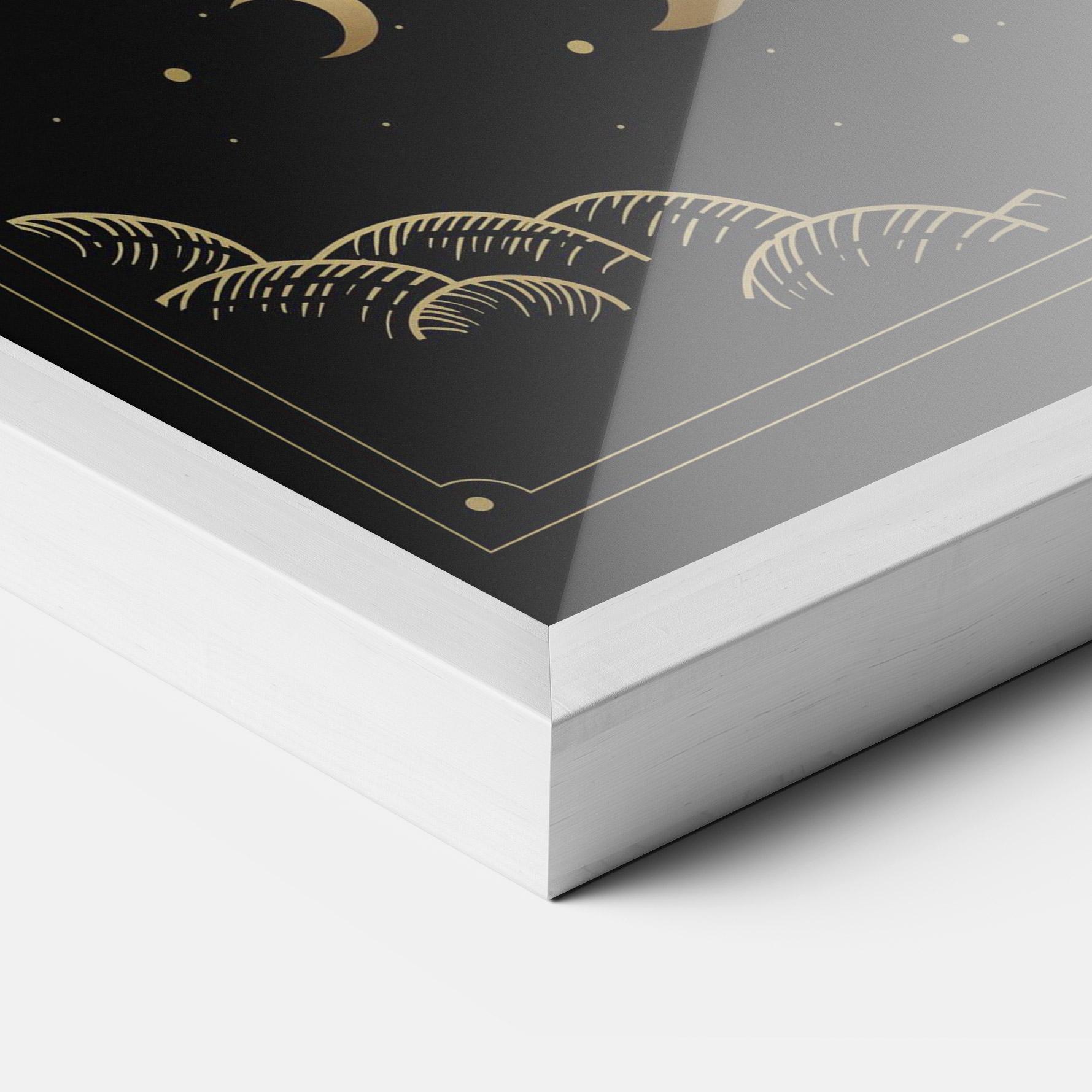 Gerahmte Poster Gold Line Wolf mockup 3