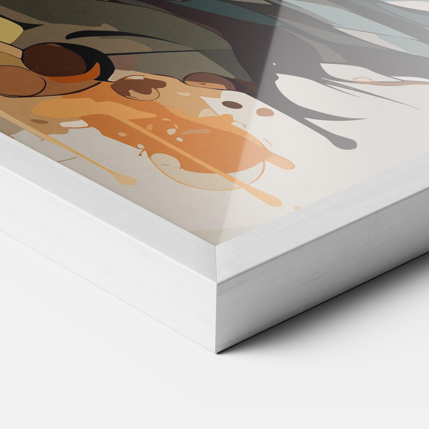 Gerahmte Poster Pretty Orange Wolf mockup 3