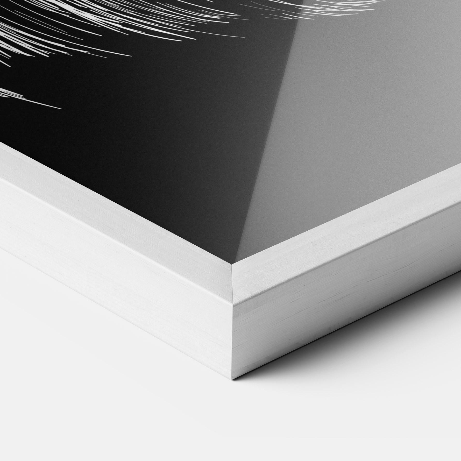Gerahmte Poster White Line Wolf mockup 3