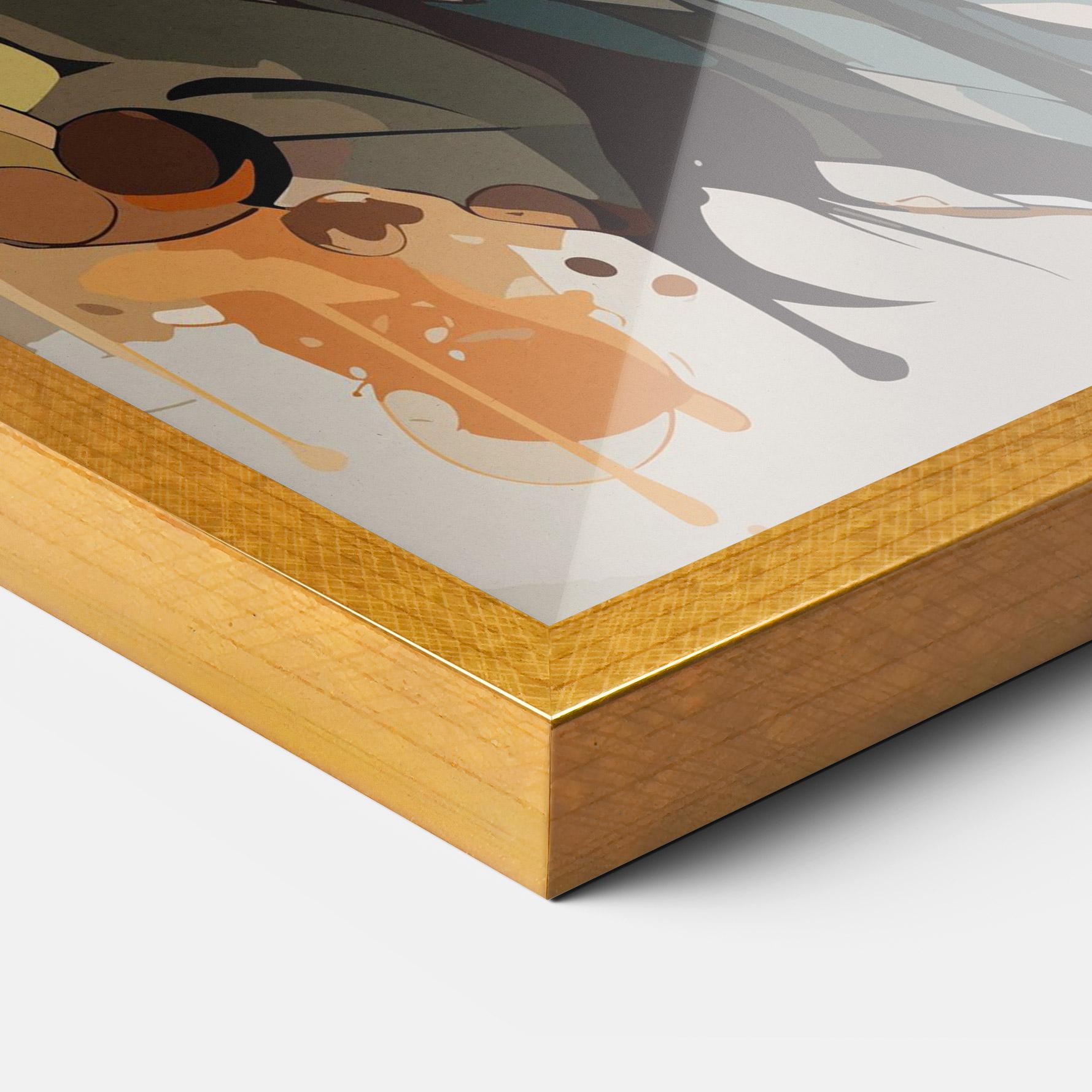 Gerahmte Poster Pretty Orange Wolf mockup 3