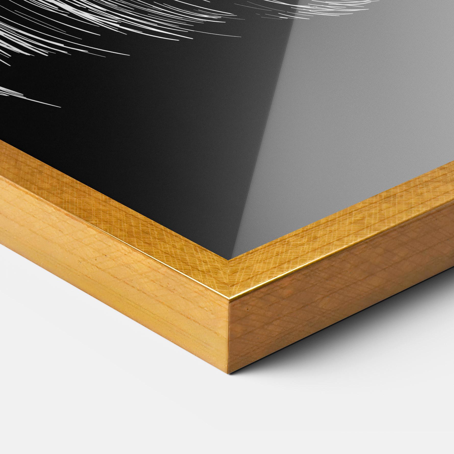 Gerahmte Poster White Line Wolf mockup 3