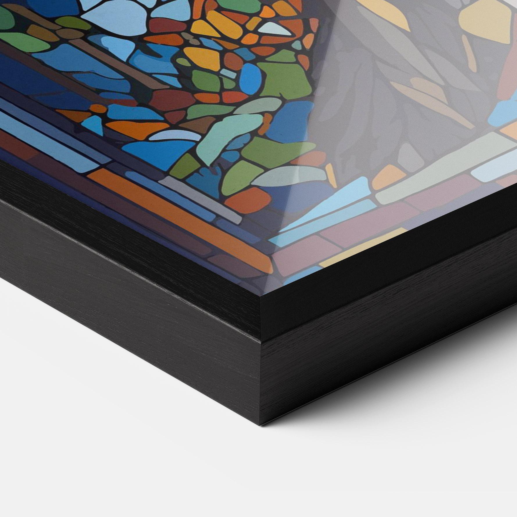 Gerahmte Poster Glass Wolf mockup 3