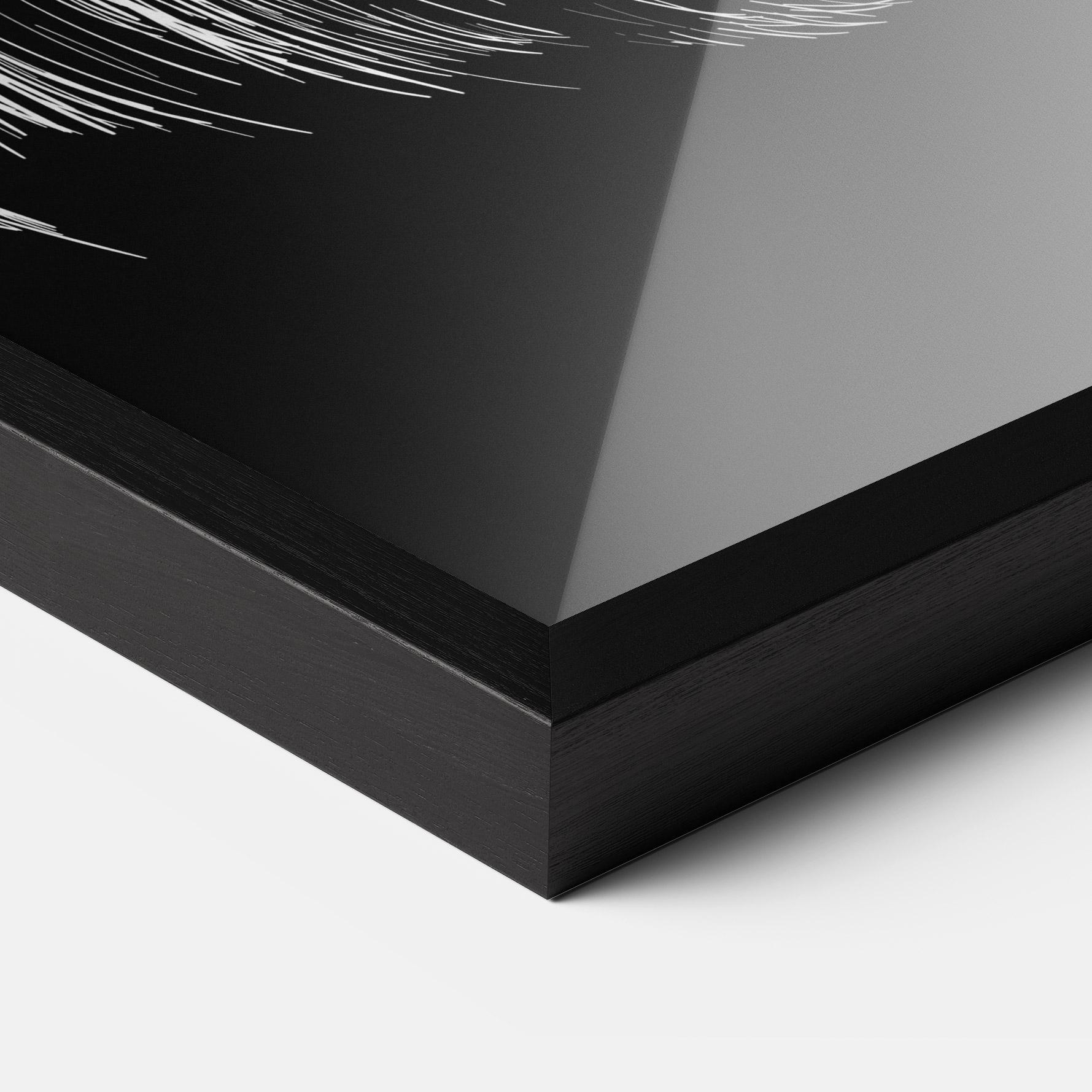 Gerahmte Poster White Line Wolf mockup 3