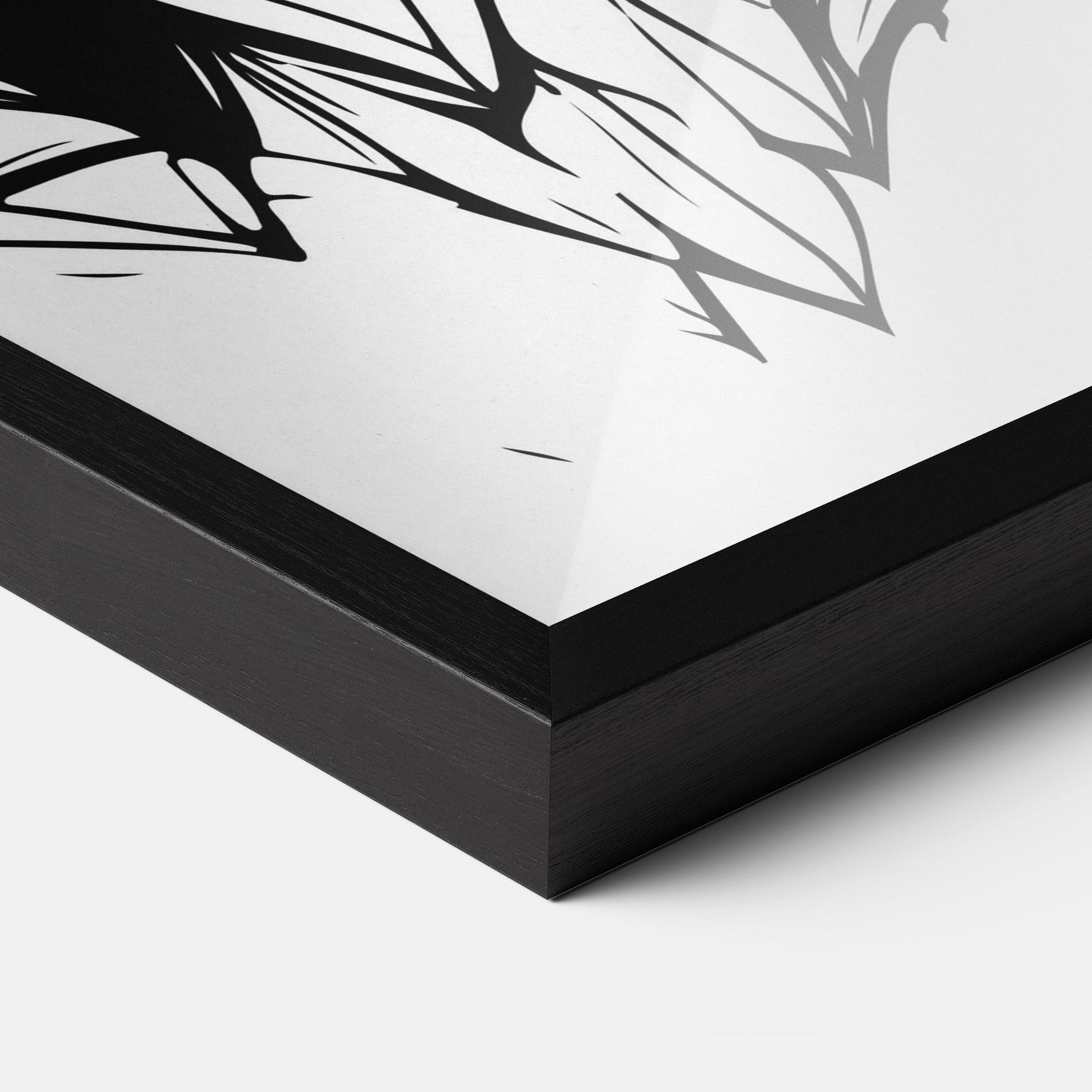 Gerahmte Poster Wolf Head Line mockup 3