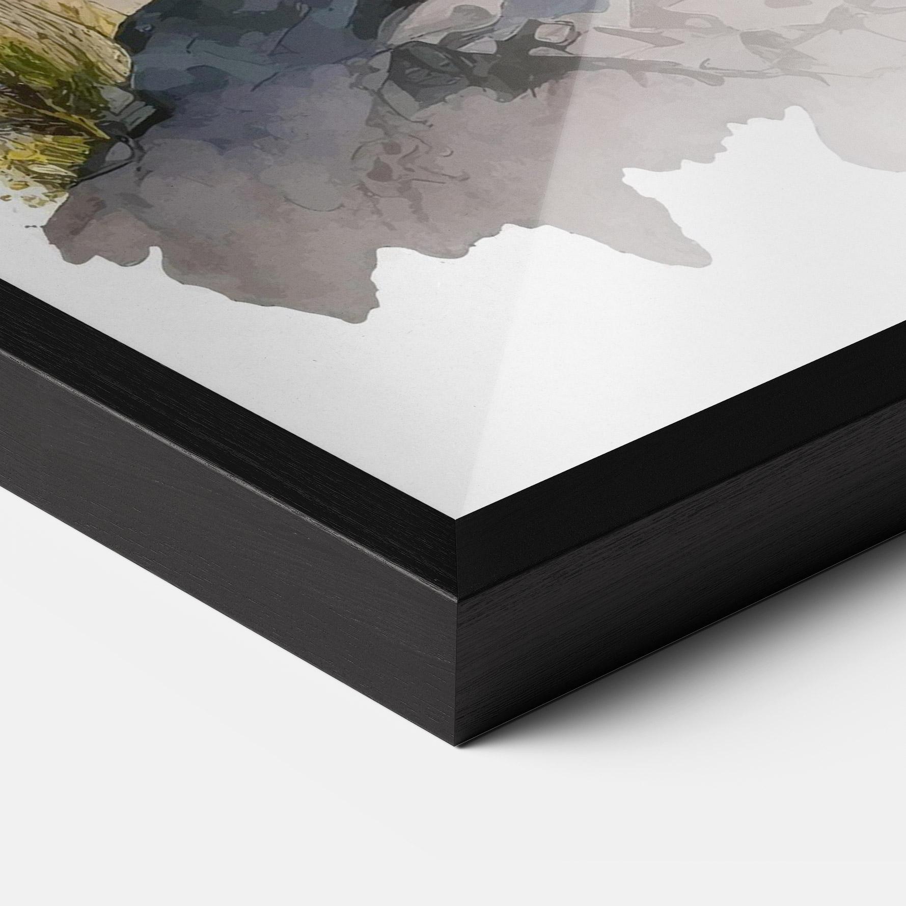 Gerahmte Poster Wolf On Rock mockup 3