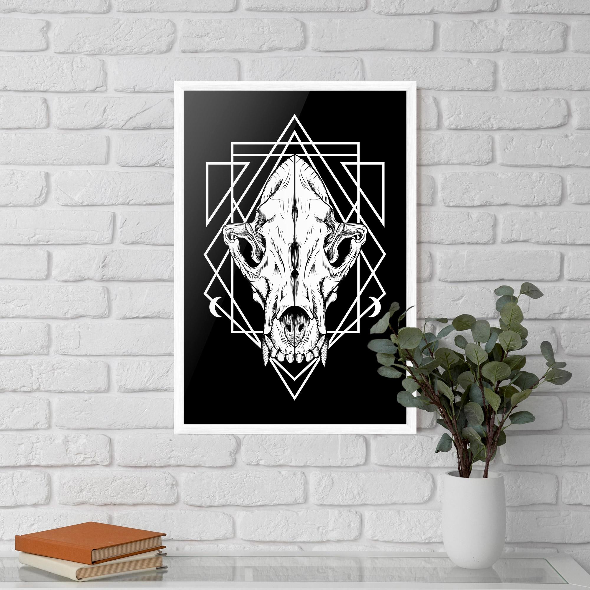 Gerahmte Poster Dark Wolf Skull mockup 5