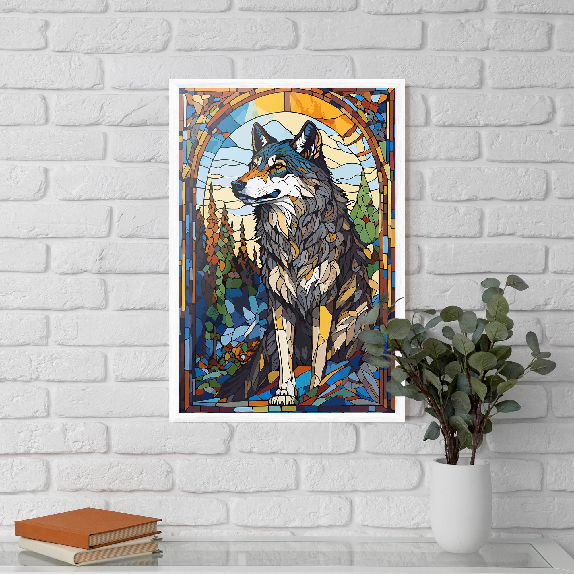 Gerahmte Poster Glass Wolf mockup 5