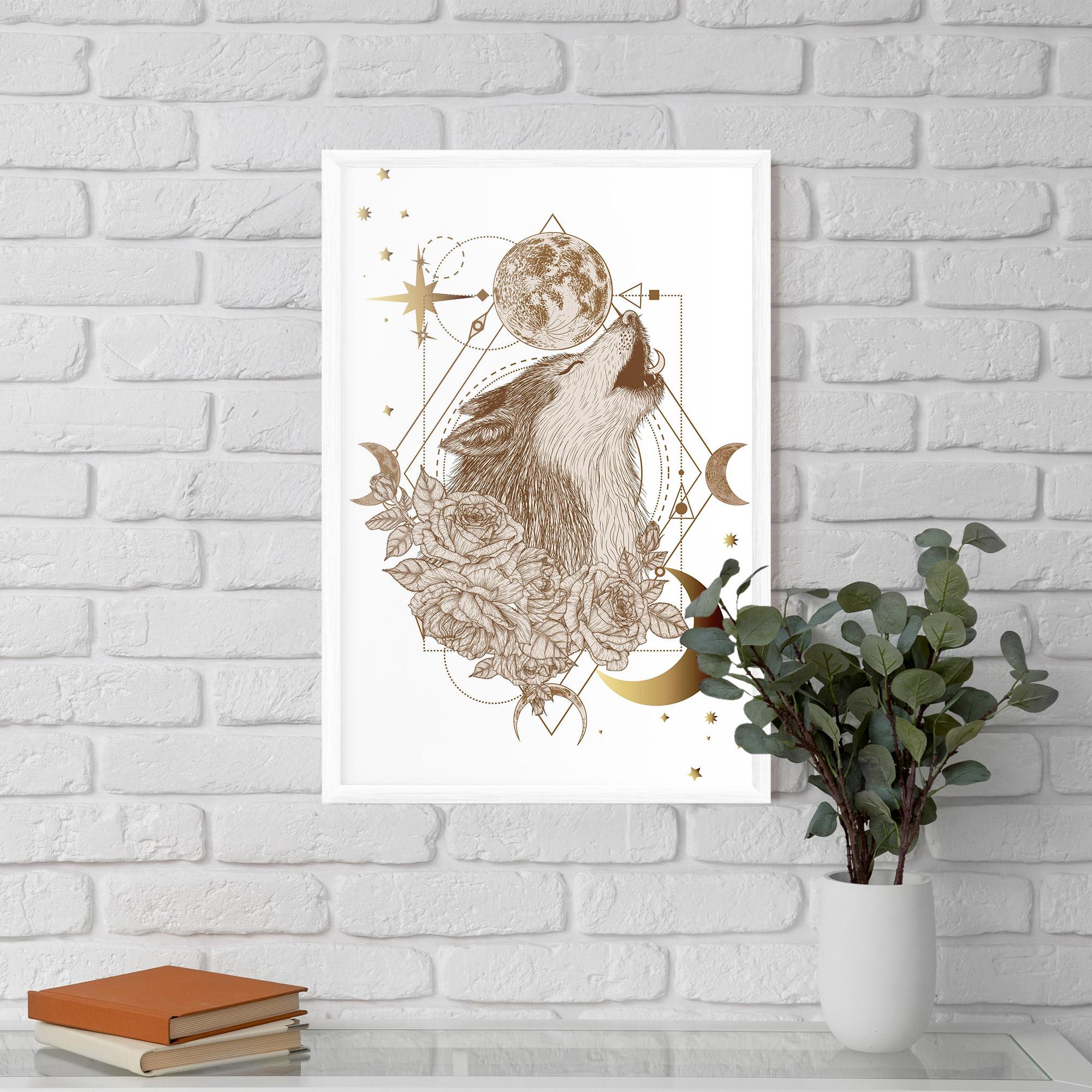 Gerahmte Poster Magical Wolf mockup 5