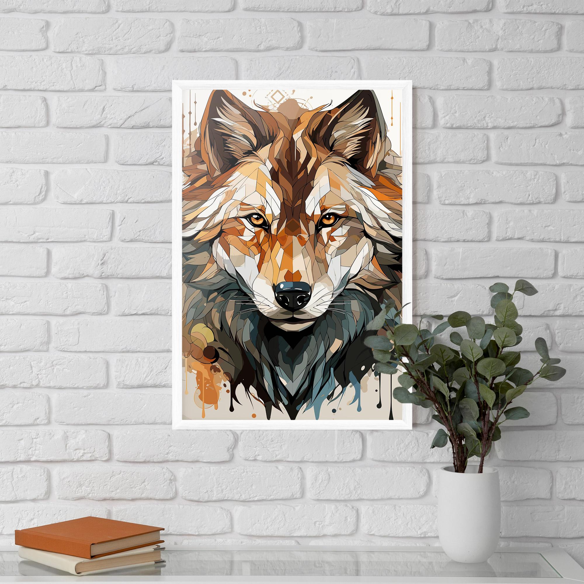Gerahmte Poster Pretty Orange Wolf mockup 5