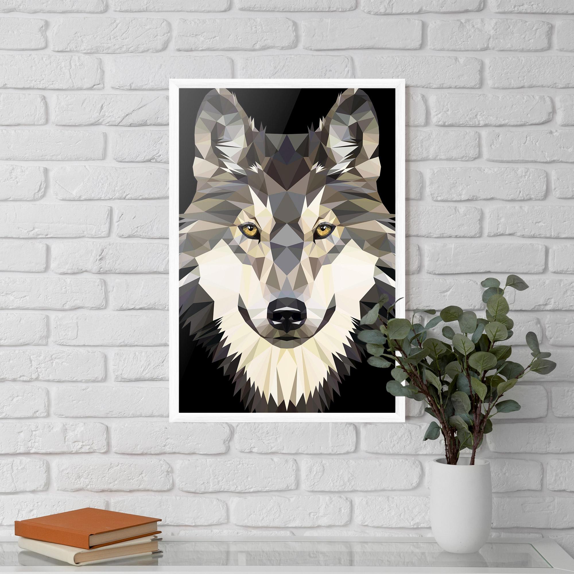 Gerahmte Poster Pretty Wolf Head mockup 5