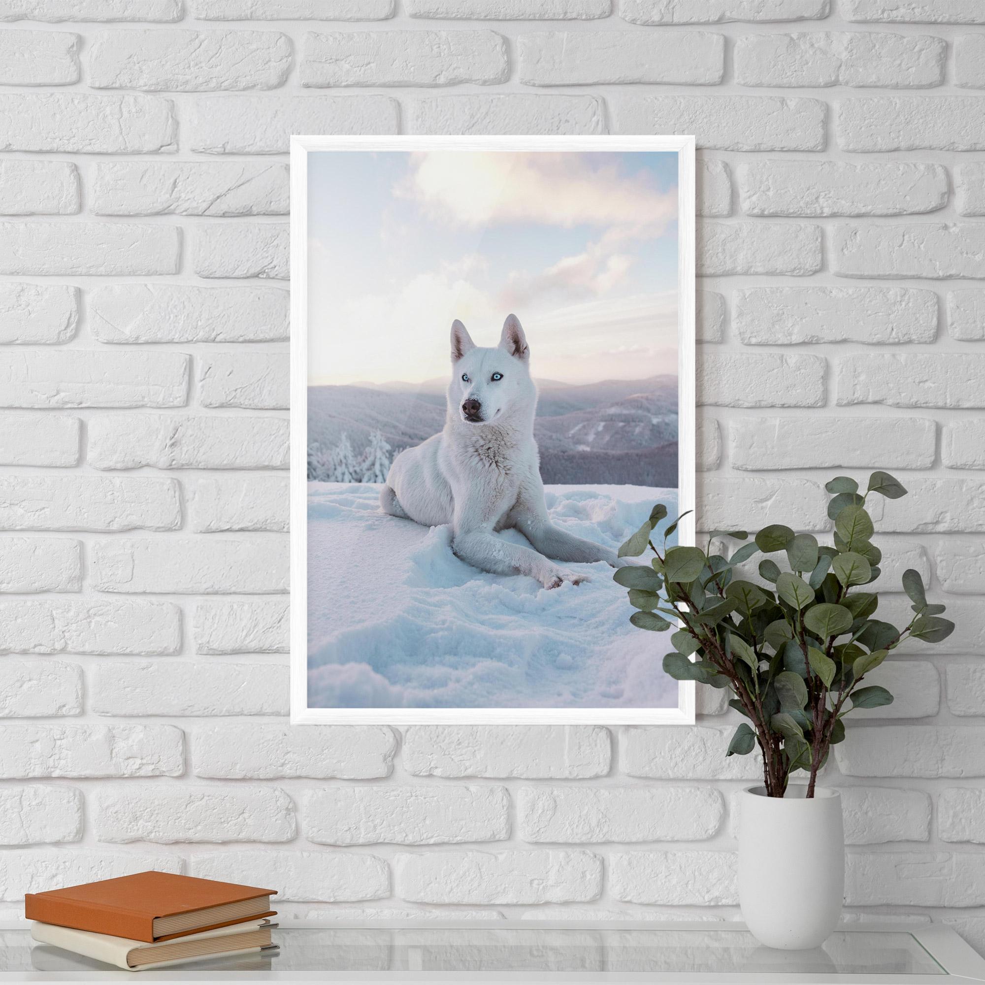 Gerahmte Poster White Snow Wolf mockup 5