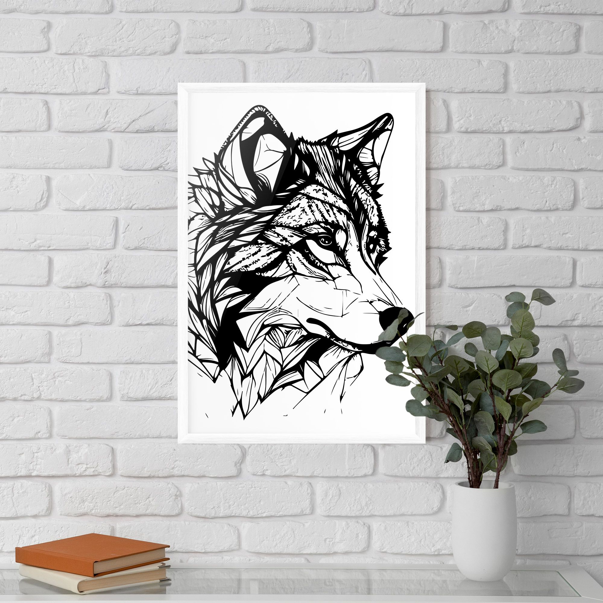 Wolf Head Line mockup 5