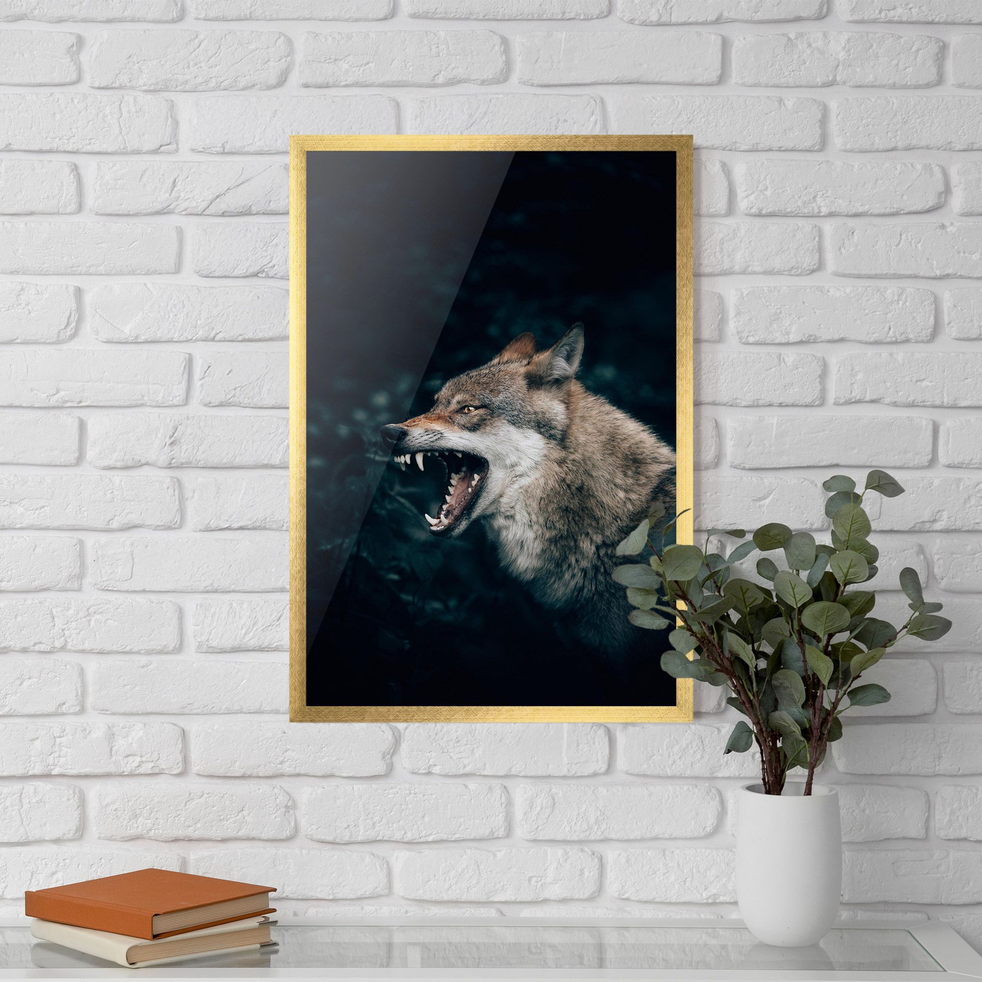 Angry Wolf In The Forest mockup 5