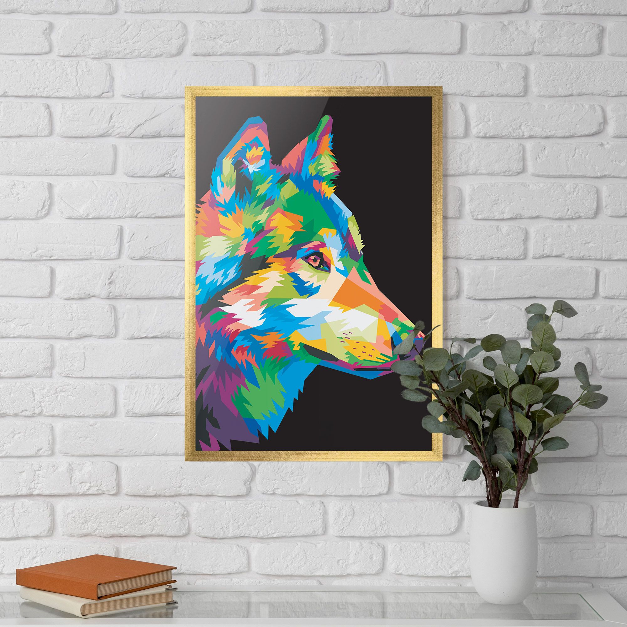Colorful Wolf mockup 5