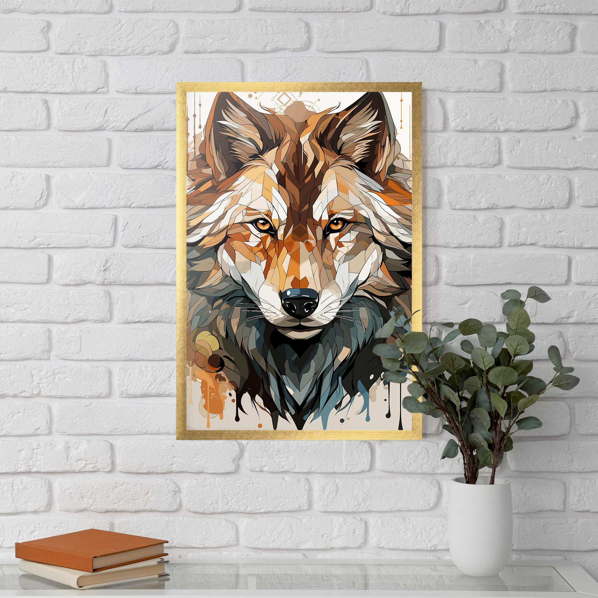 Gerahmte Poster Pretty Orange Wolf mockup 5