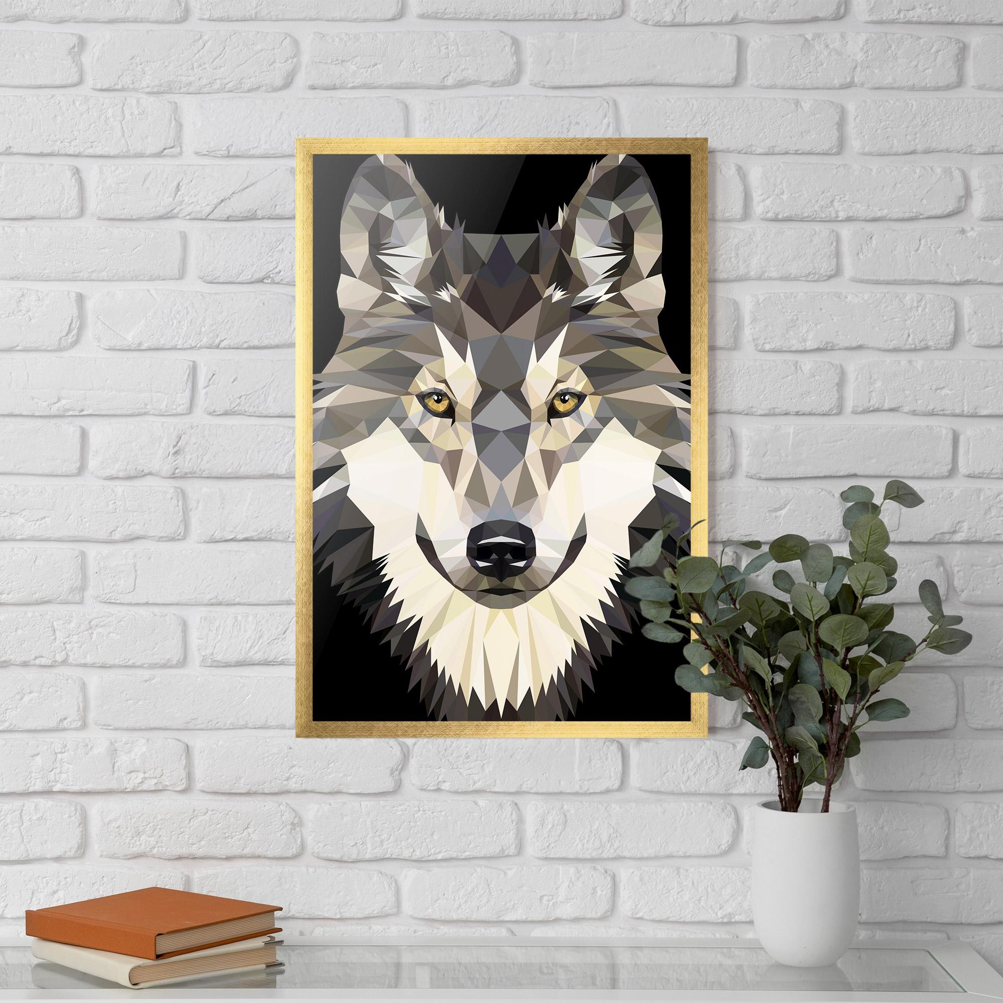 Gerahmte Poster Pretty Wolf Head mockup 5