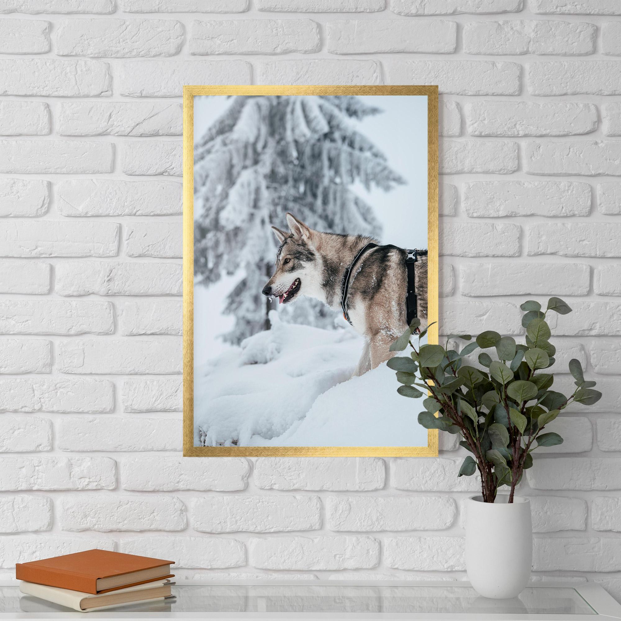 Gerahmte Poster Snow Wolf mockup 5