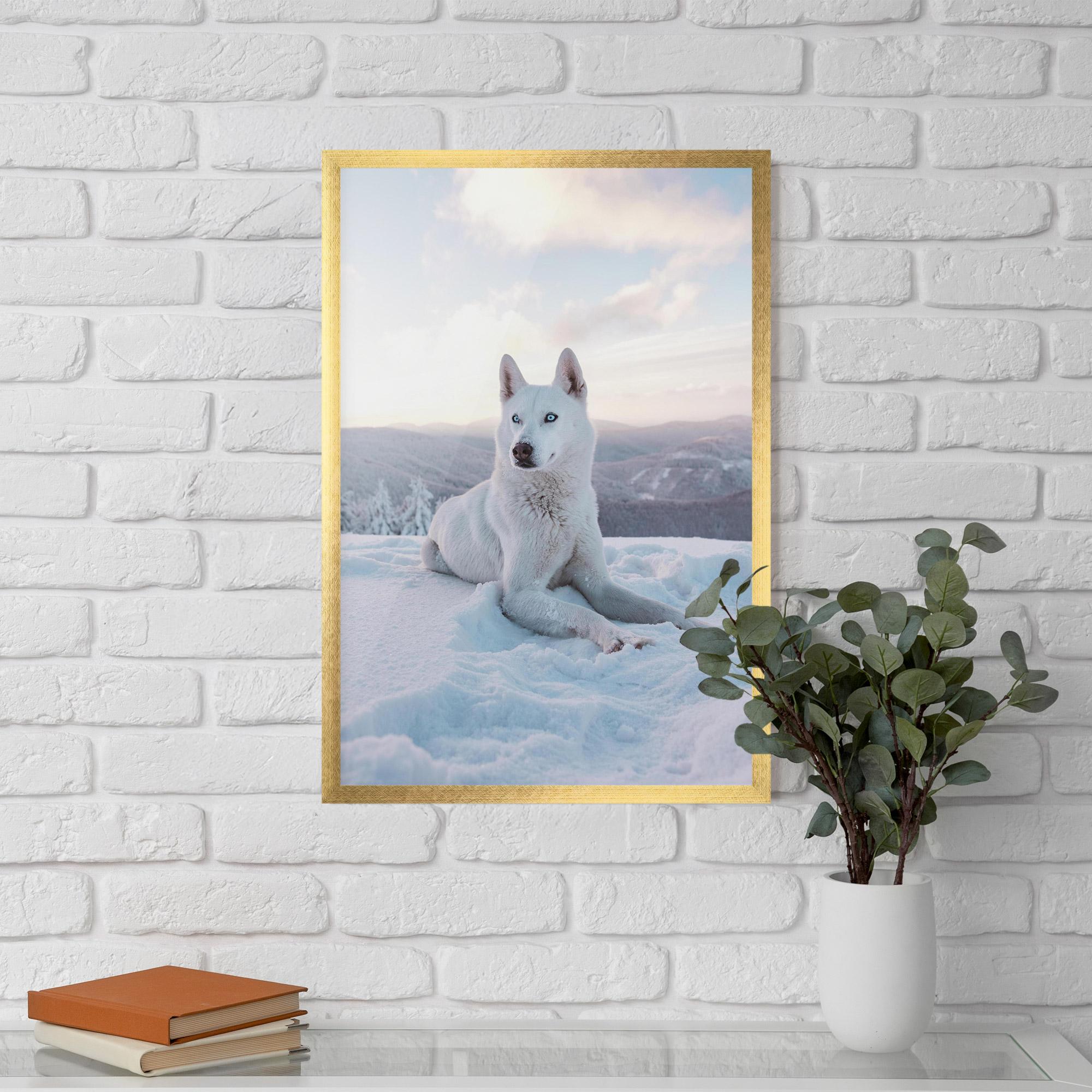 Gerahmte Poster White Snow Wolf mockup 5