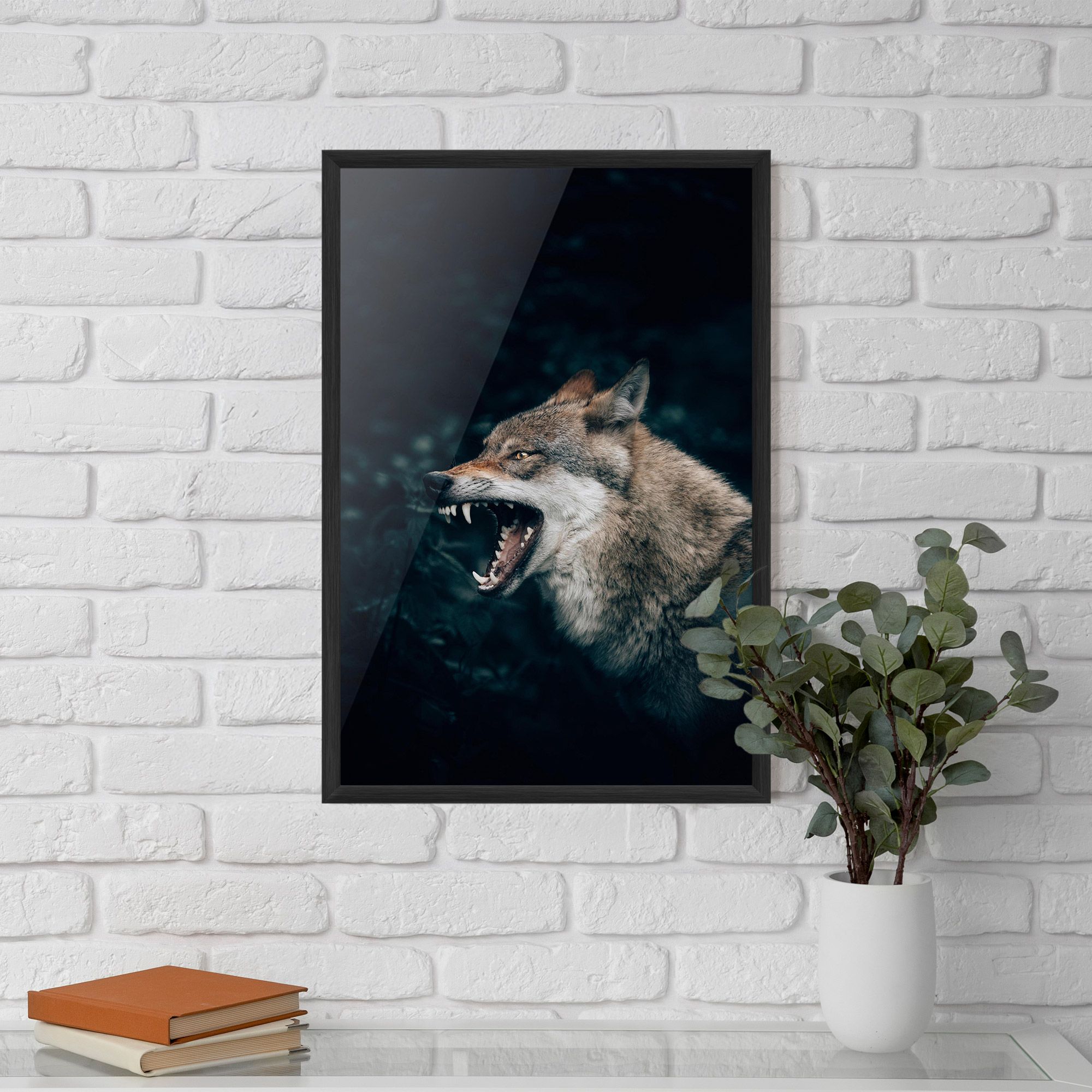 Angry Wolf In The Forest mockup 5