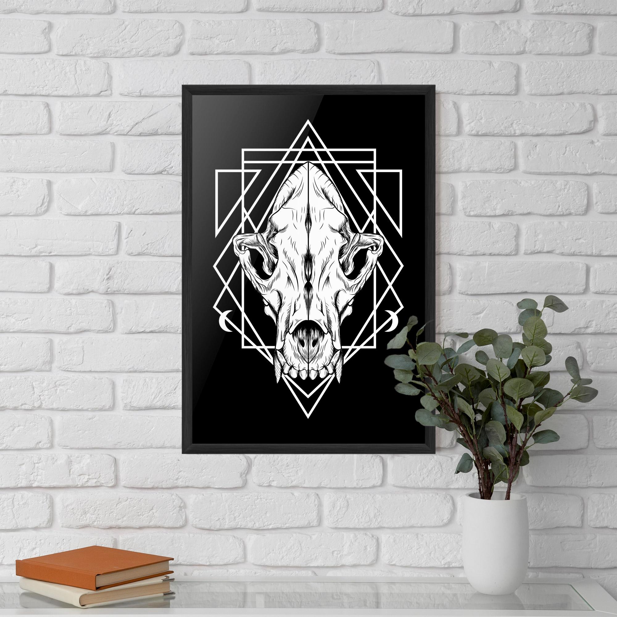 Gerahmte Poster Dark Wolf Skull mockup 5