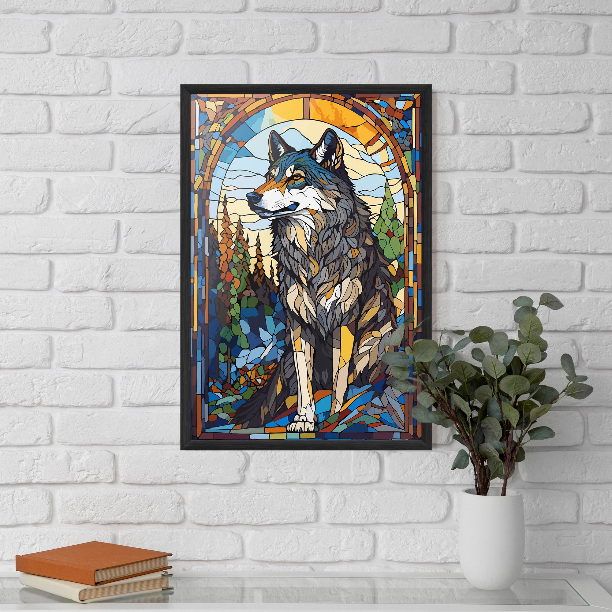 Gerahmte Poster Glass Wolf mockup 5