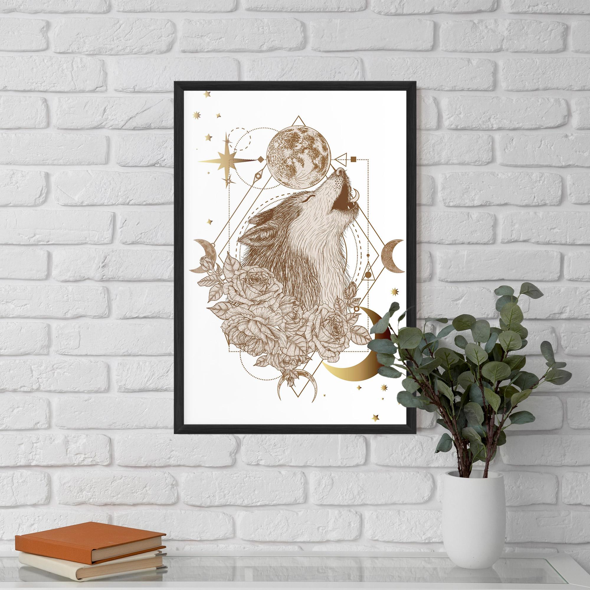 Gerahmte Poster Magical Wolf mockup 5