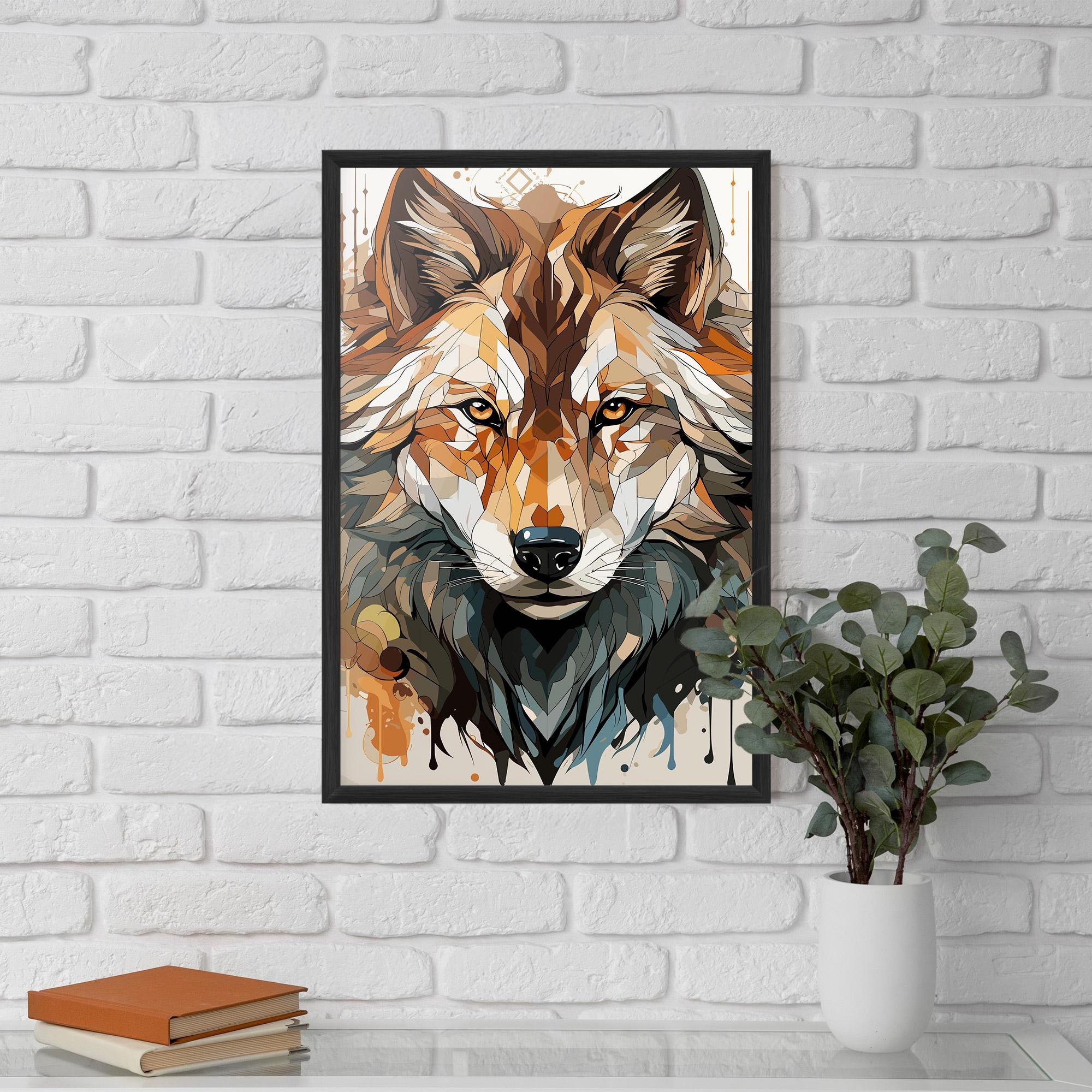 Gerahmte Poster Pretty Orange Wolf mockup 5