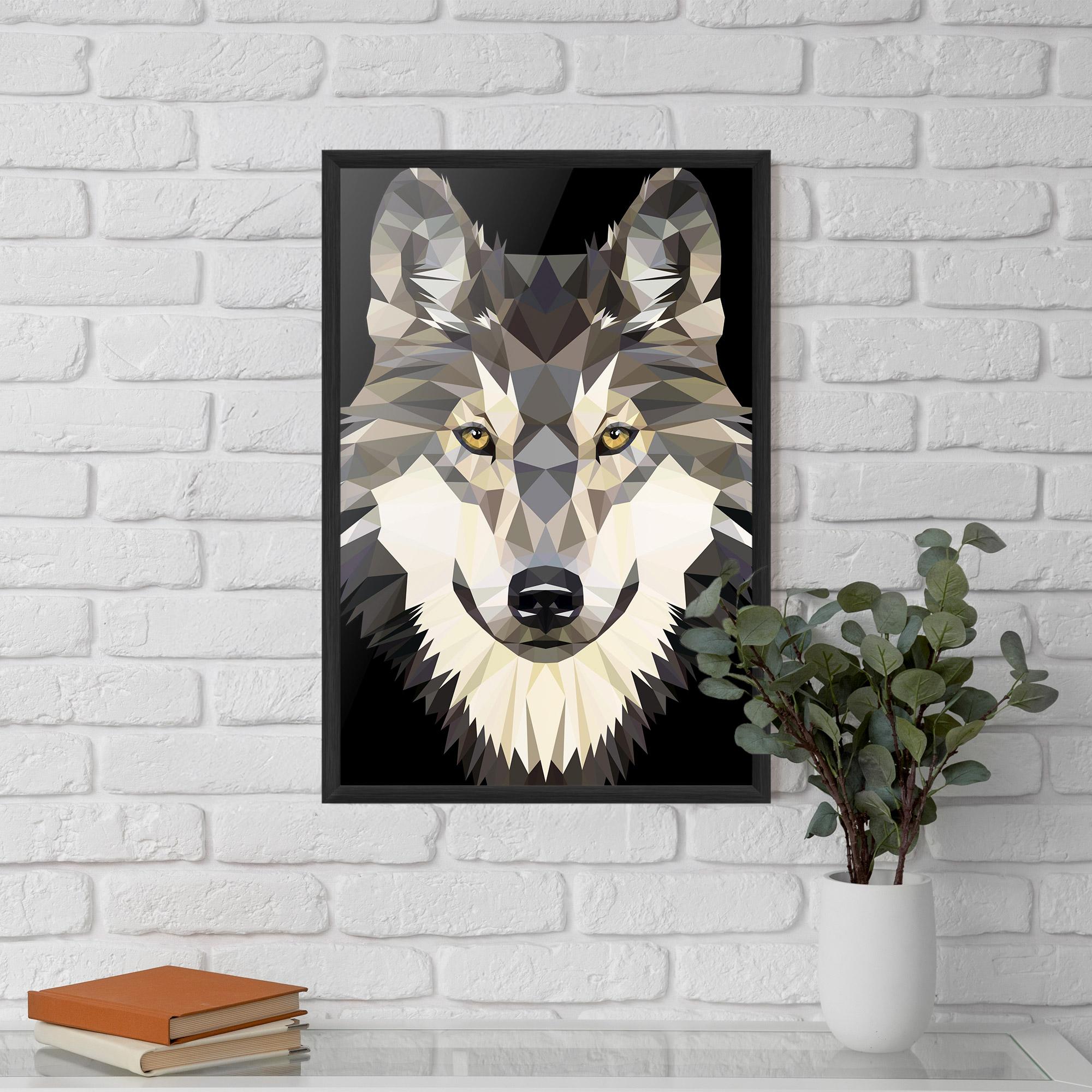 Gerahmte Poster Pretty Wolf Head mockup 5