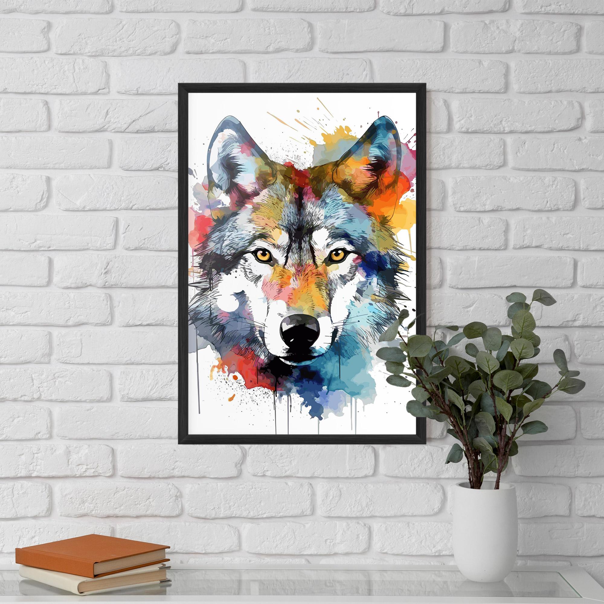 Gerahmte Poster Wolf Art mockup 5