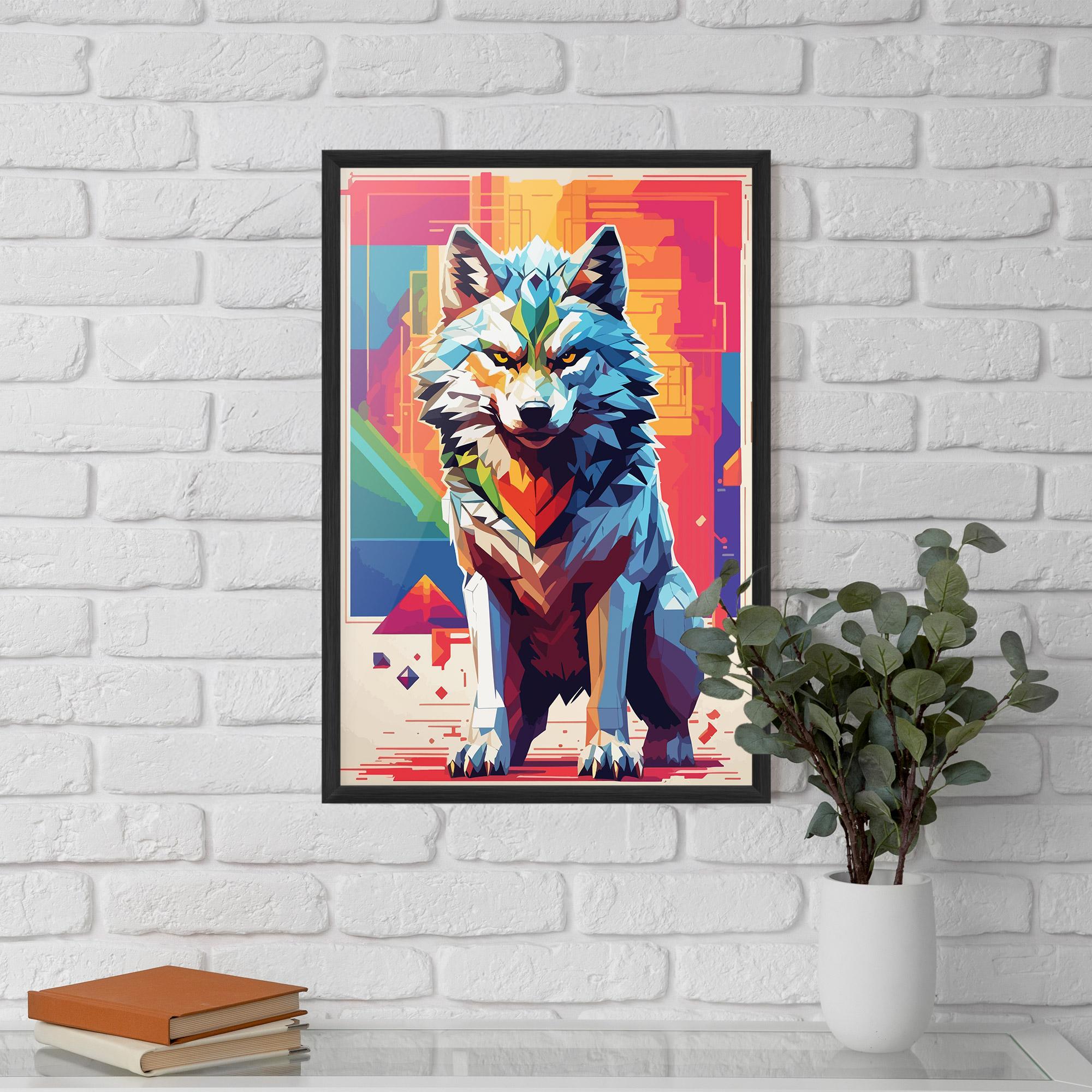 Gerahmte Poster Wolf Character mockup 5