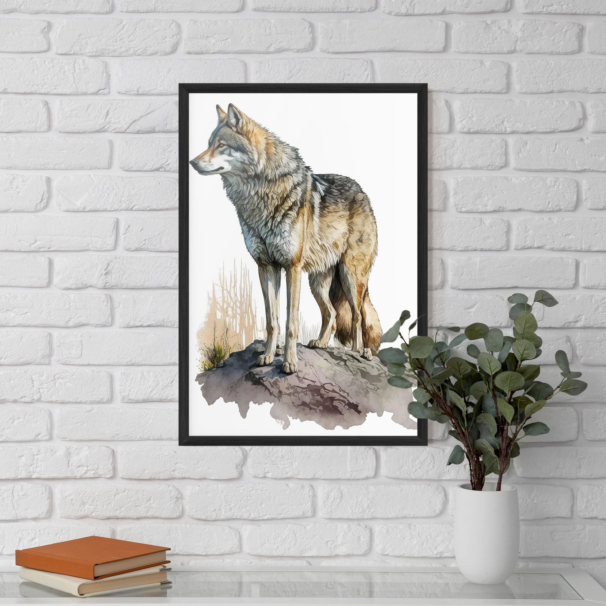 Wolf On Rock mockup 5