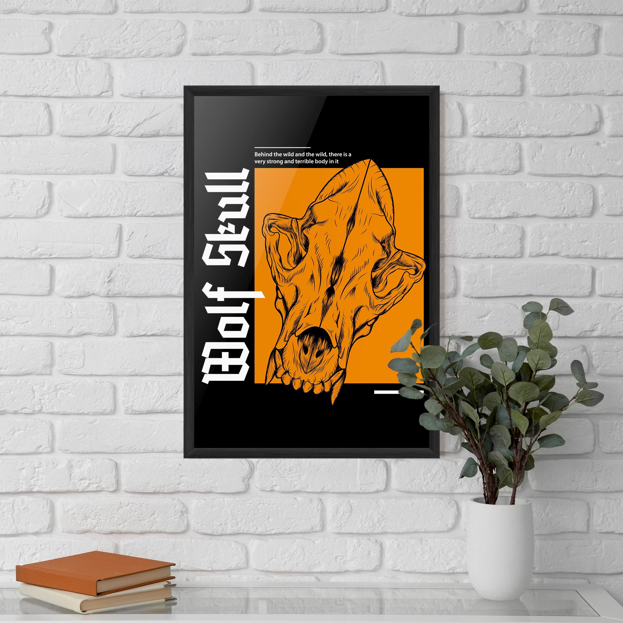 Gerahmte Poster Wolf Skull mockup 5
