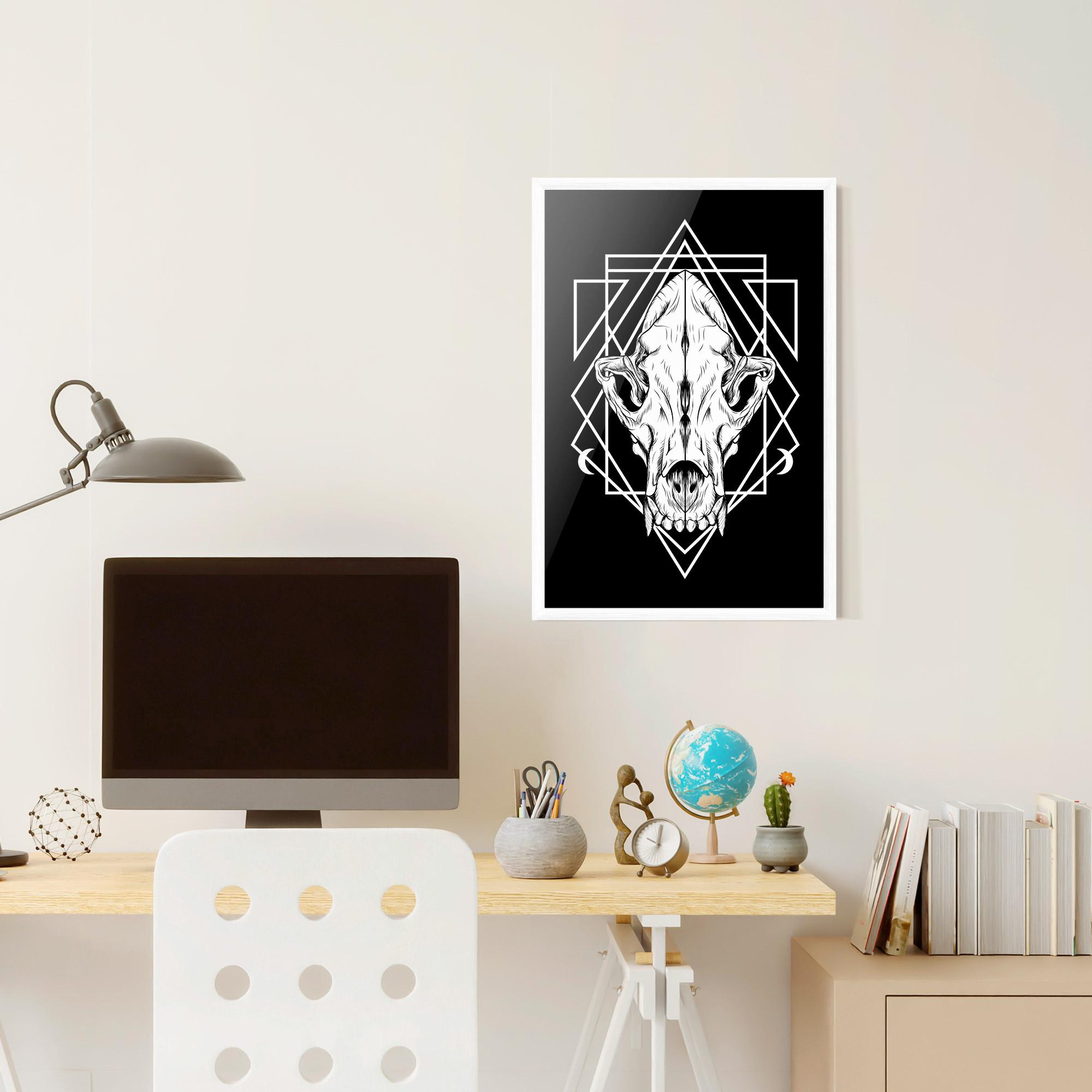Gerahmte Poster Dark Wolf Skull mockup 6