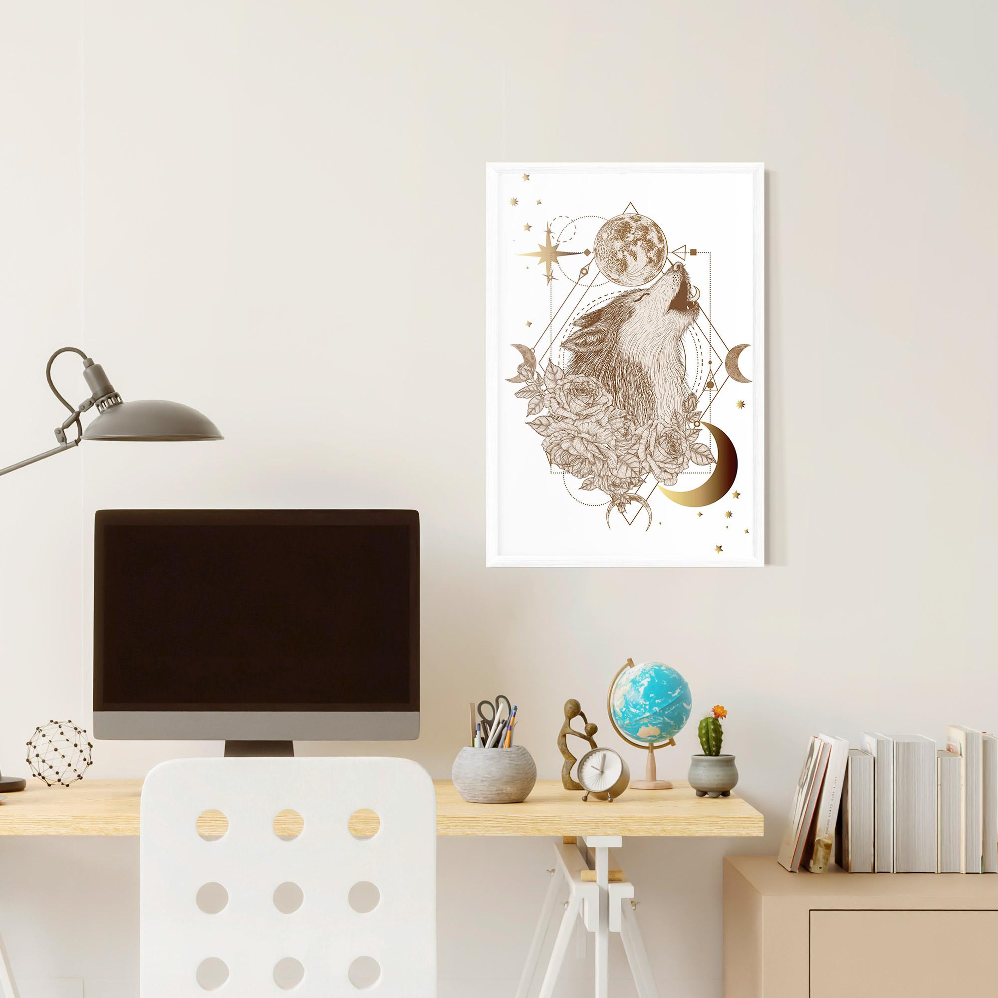 Gerahmte Poster Magical Wolf mockup 6