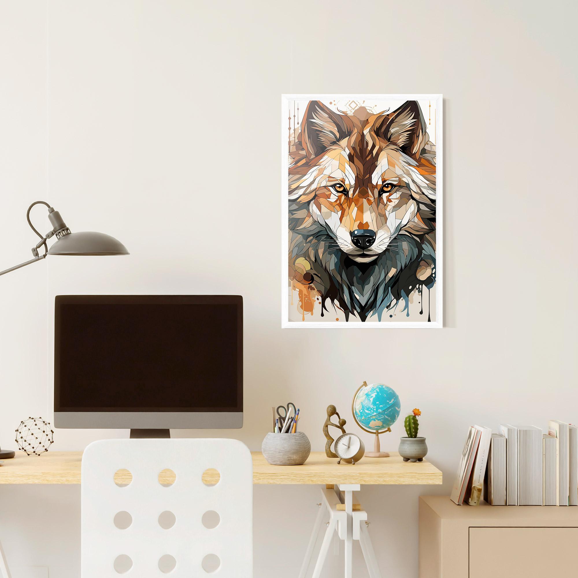 Gerahmte Poster Pretty Orange Wolf mockup 6