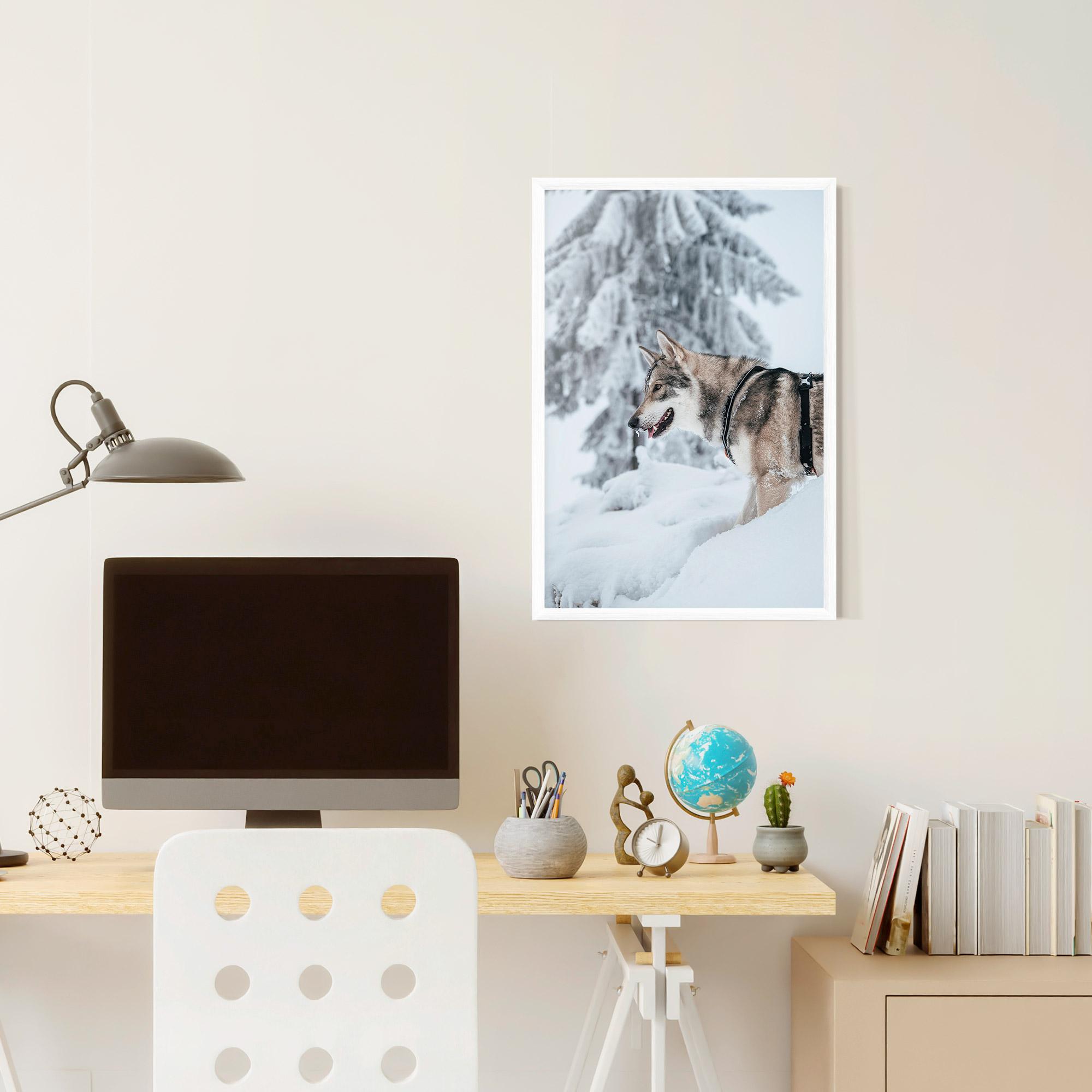 Gerahmte Poster Snow Wolf mockup 6