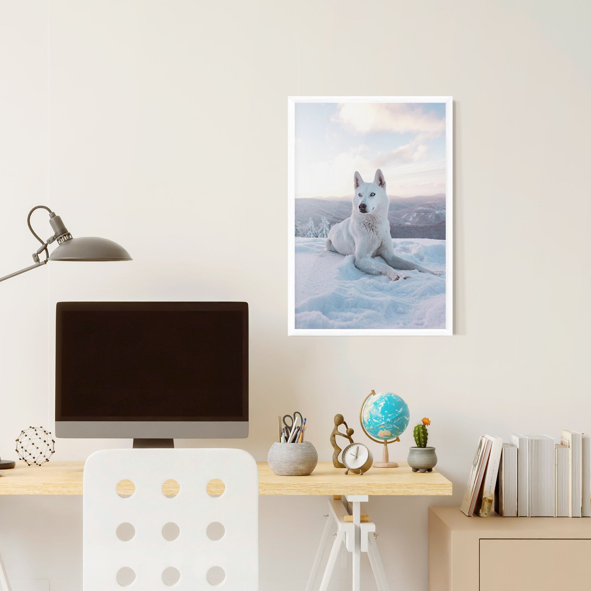 White Snow Wolf mockup 6