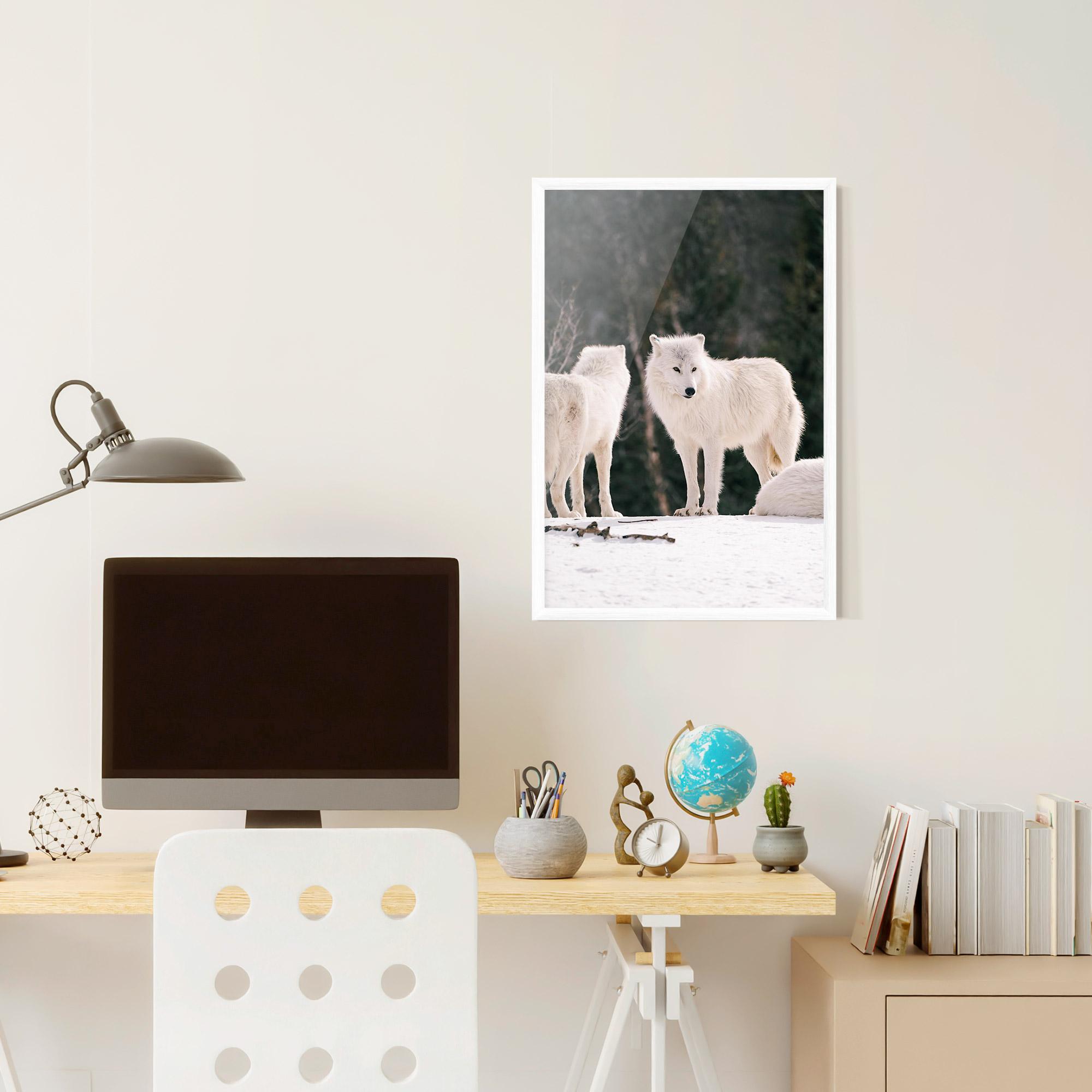 Gerahmte Poster White Wolf Waiting mockup 6