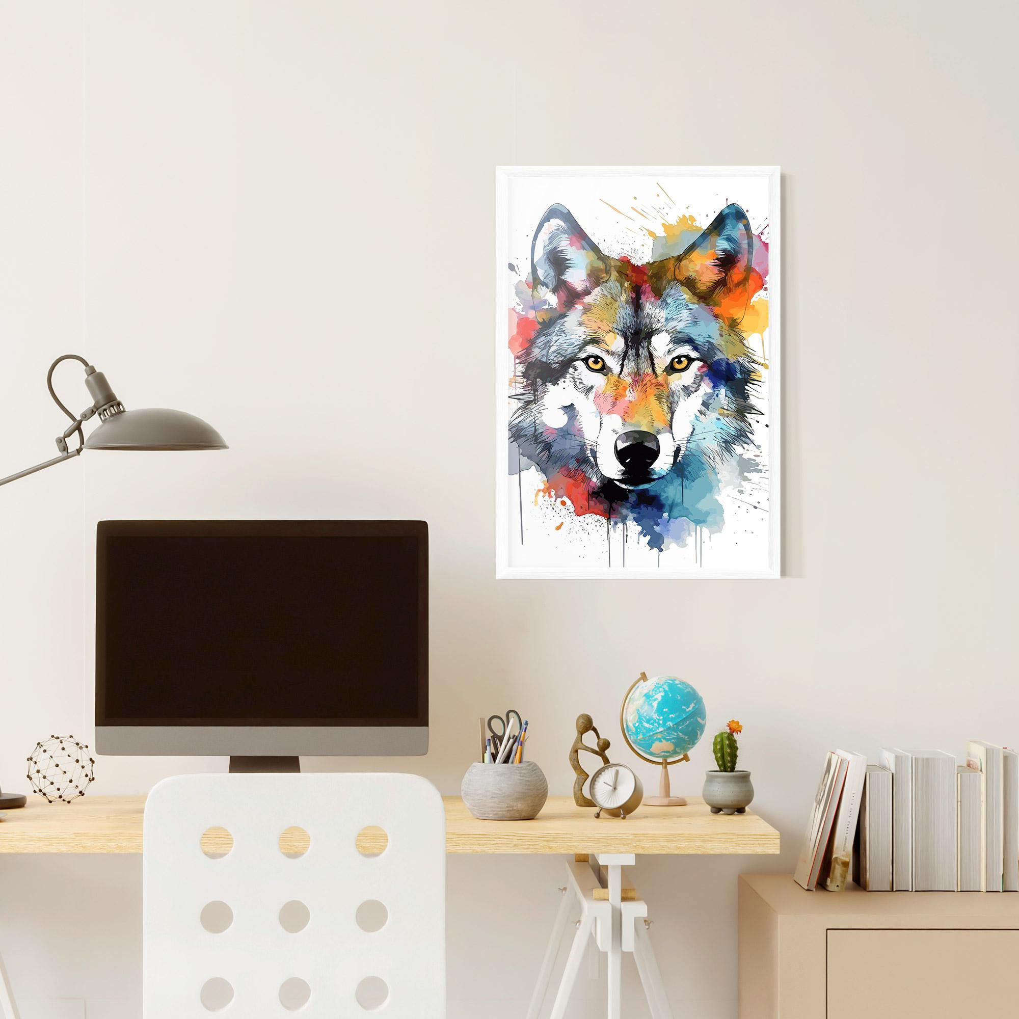 Gerahmte Poster Wolf Art mockup 6