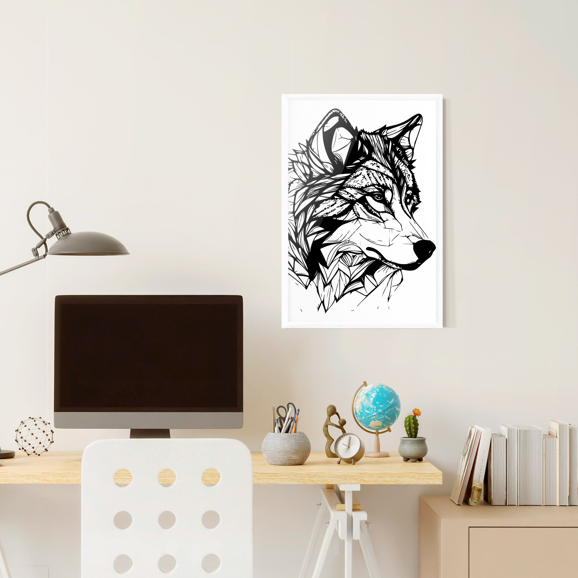 Wolf Head Line mockup 6