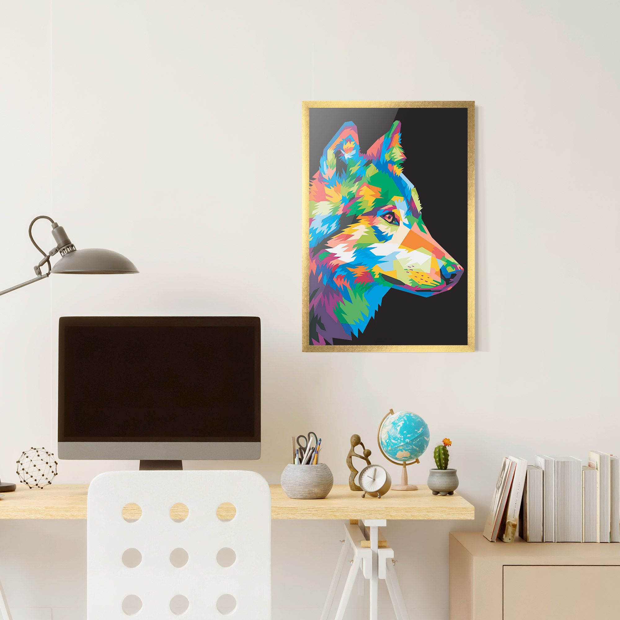 Colorful Wolf mockup 6